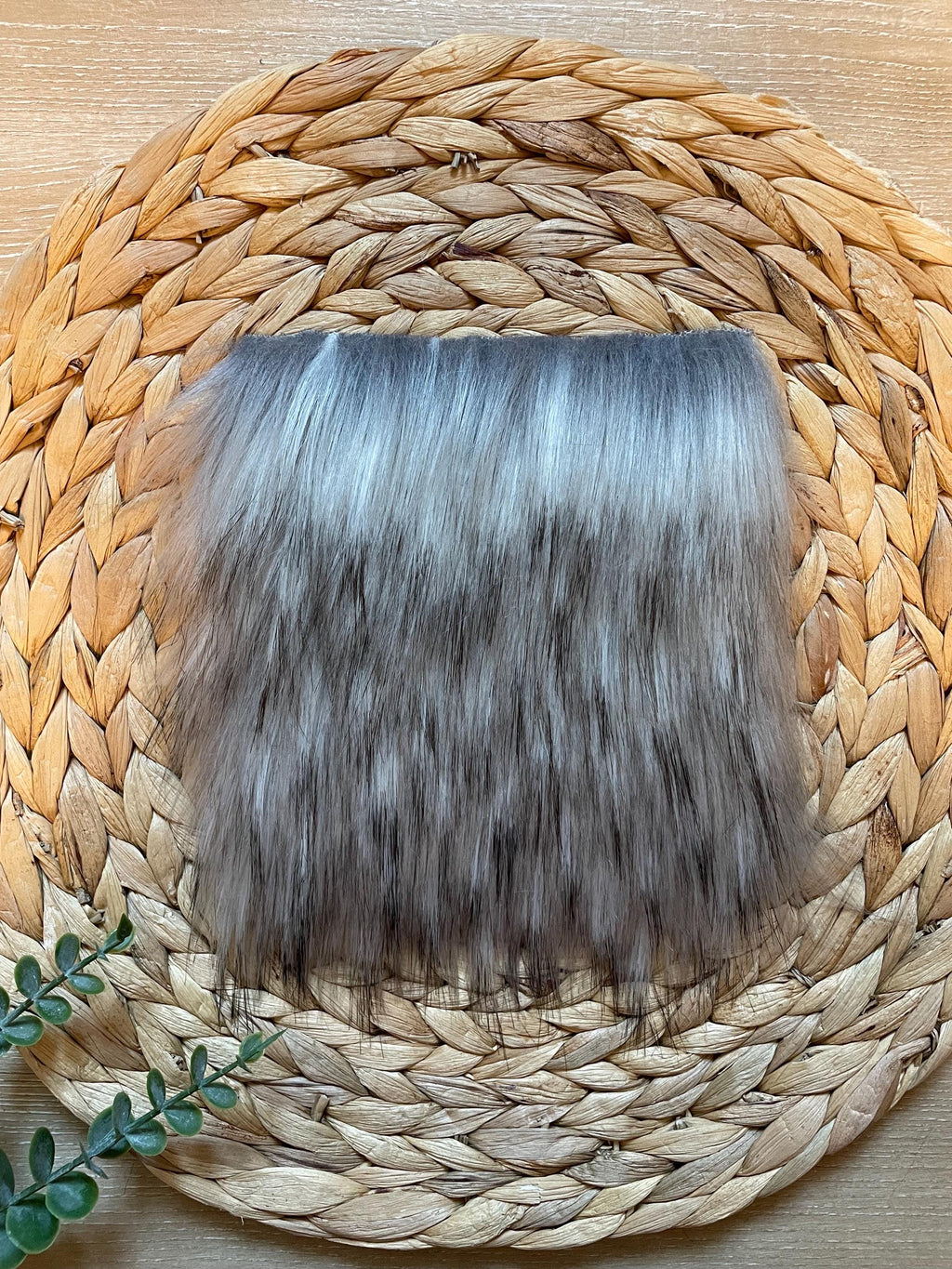 DIY Gray wolf SQUARE Faux fur Pom Pom