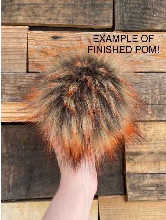 DIY Ember luxe wolf SQUARE Faux fur Pom Pom