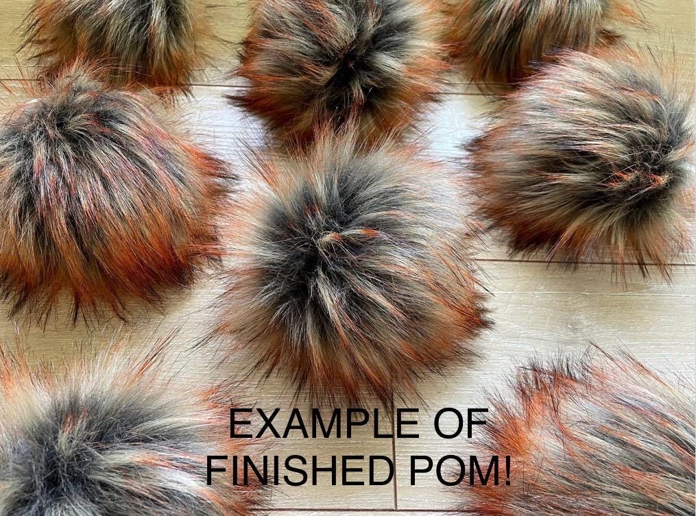DIY Ember luxe wolf SQUARE Faux fur Pom Pom
