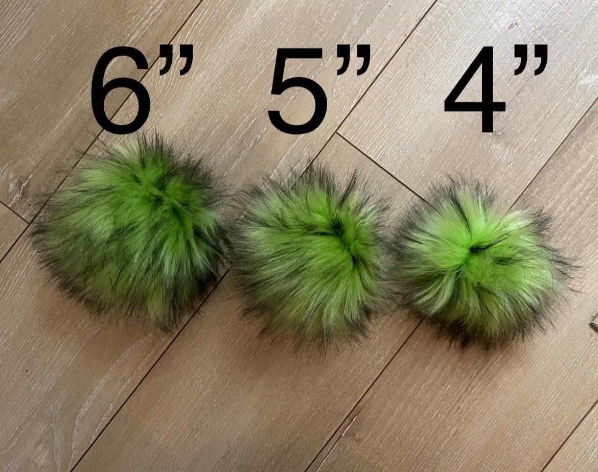 DIY Sour Apple SQUARE Faux fur Pom Pom