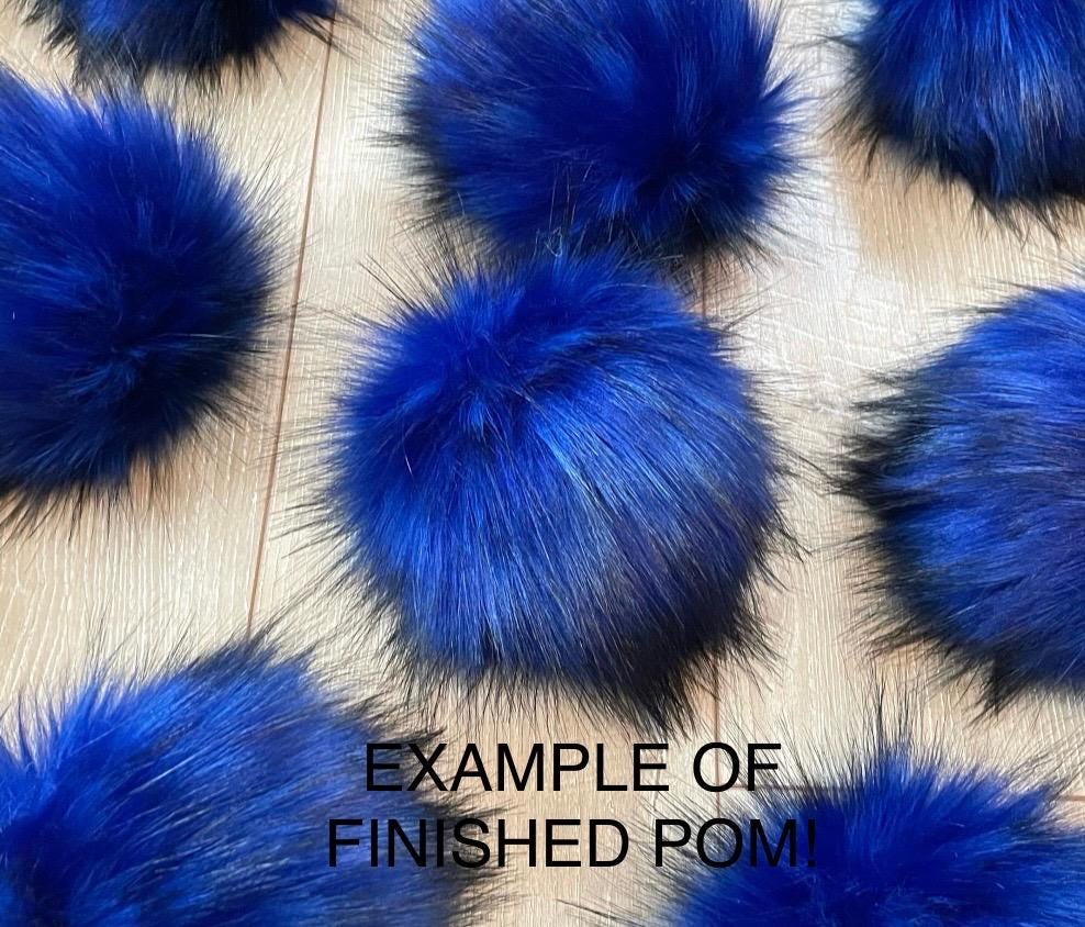 DIY Sapphire luxe wolf SQUARE Faux fur Pom Pom