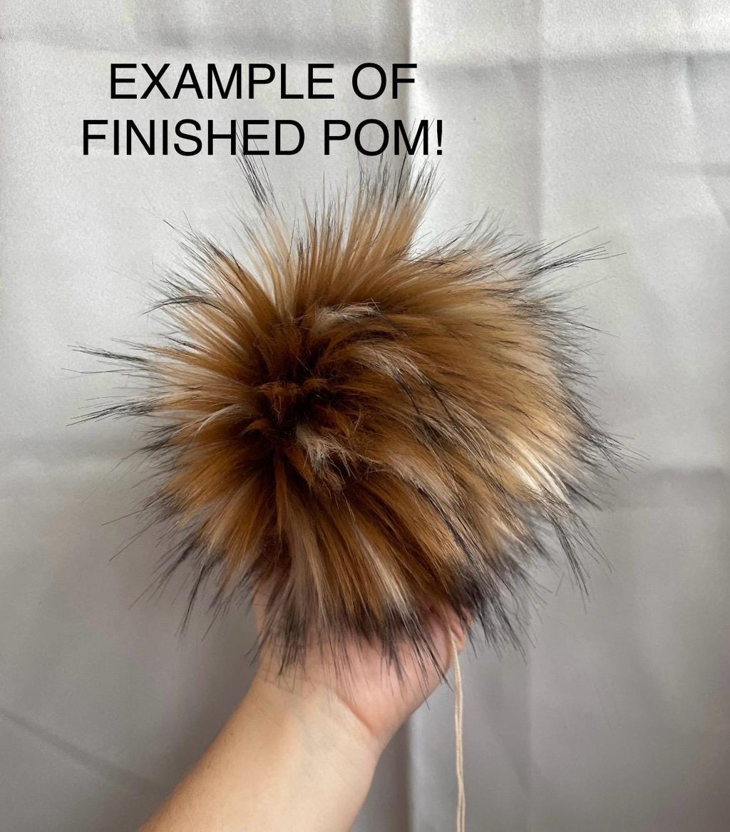 DIY Sabre tooth SQUARE Faux fur Pom Pom