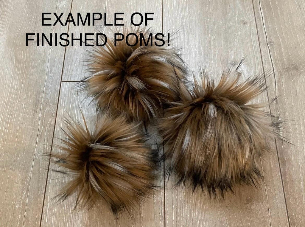 DIY Sabre tooth SQUARE Faux fur Pom Pom