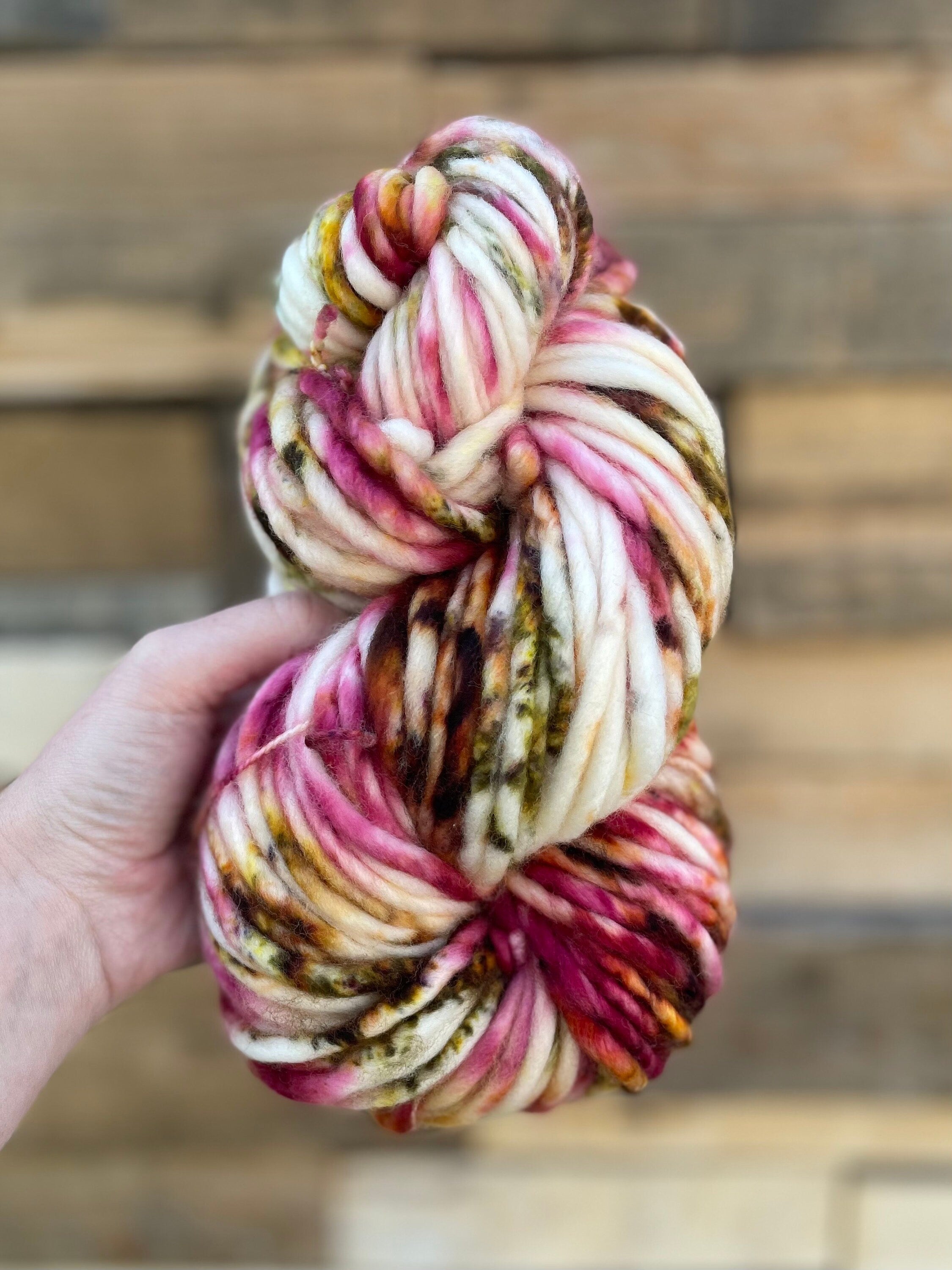 Aster hand dyed super bulky merino wool yarn