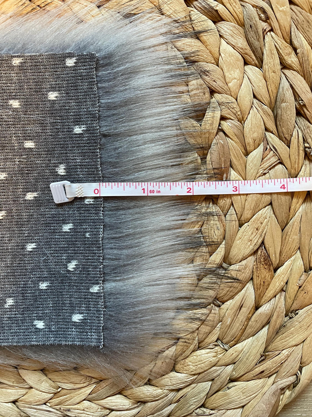 DIY Gray wolf SQUARE Faux fur Pom Pom