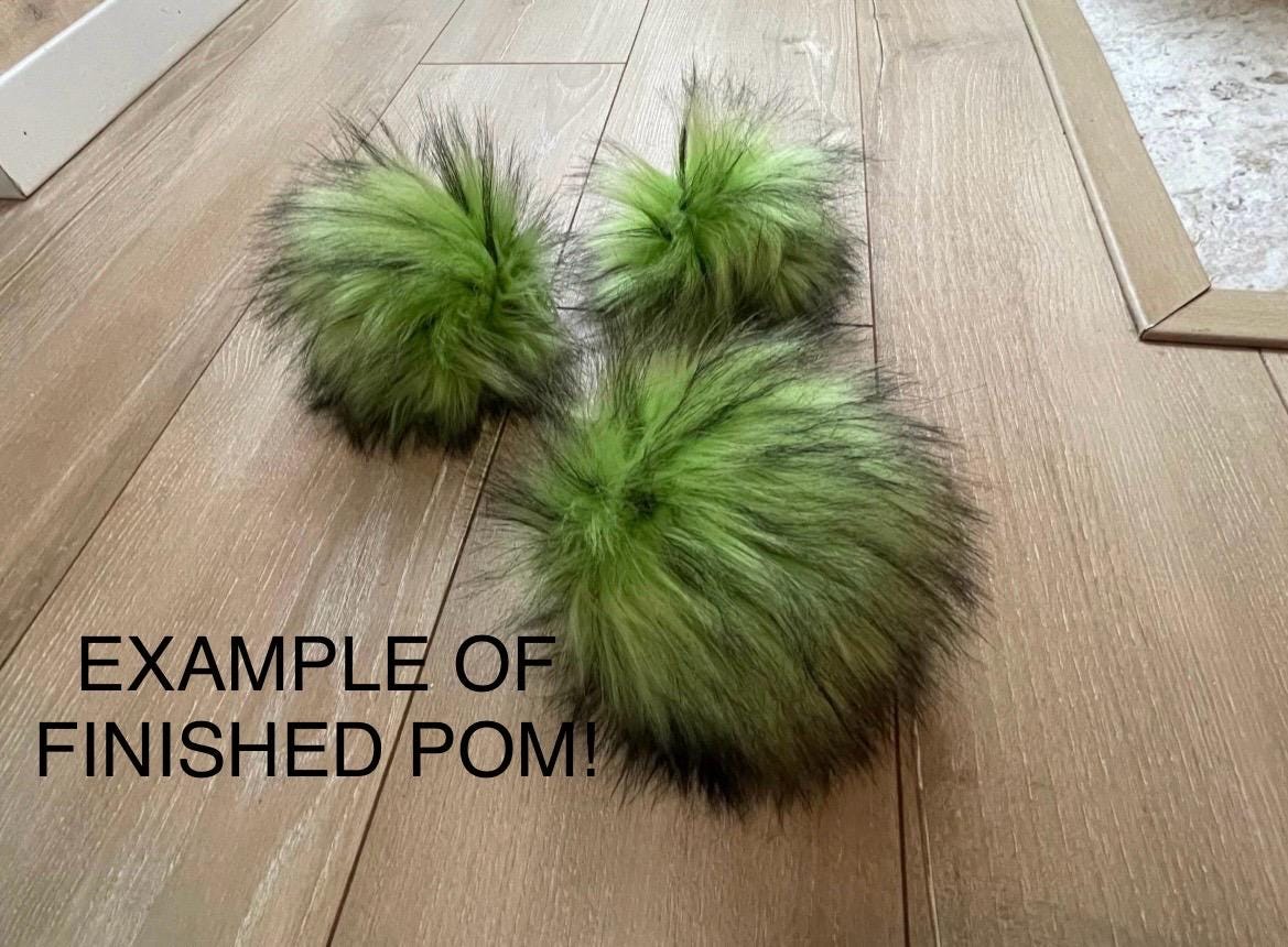 DIY Sour Apple SQUARE Faux fur Pom Pom