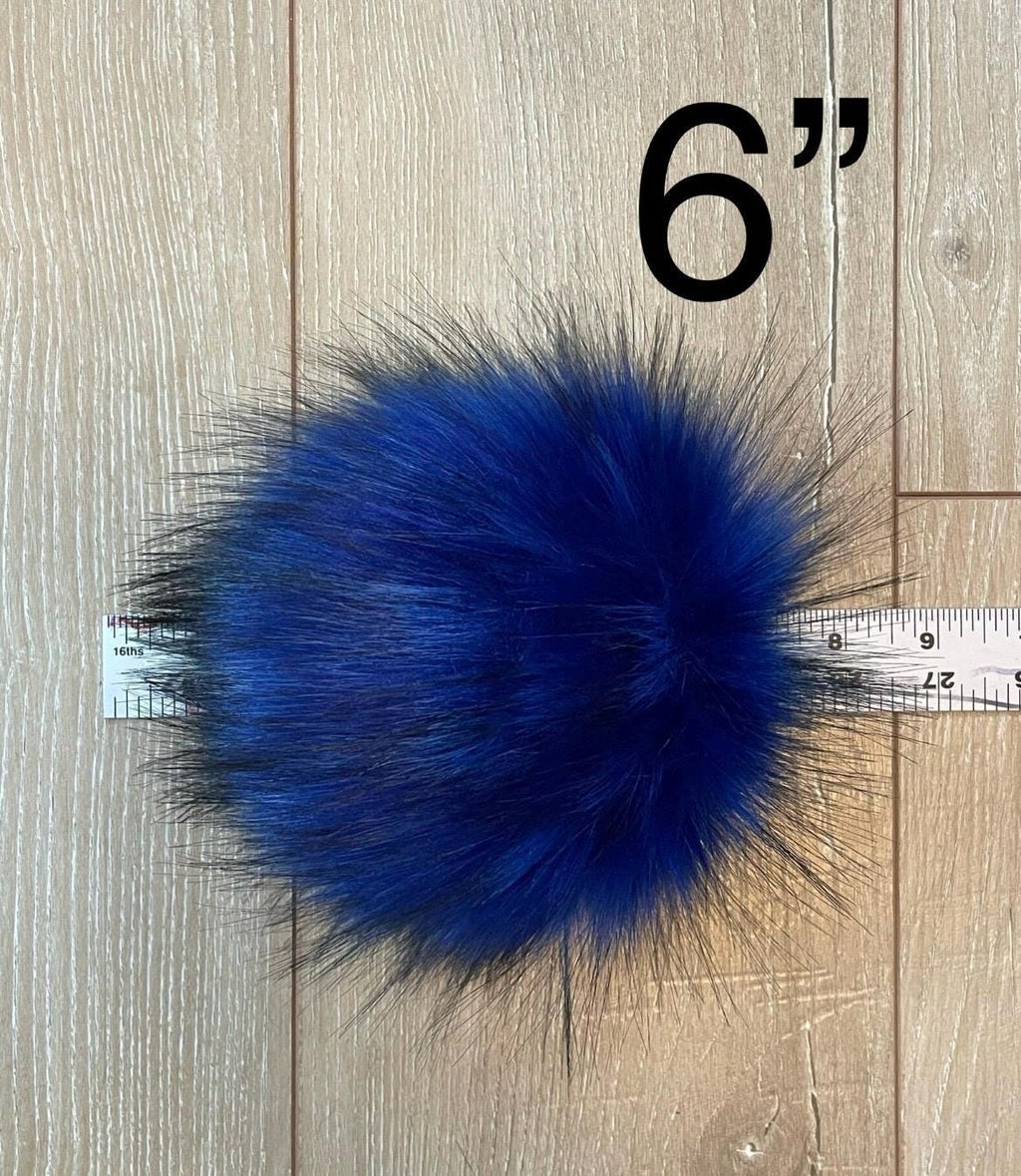 DIY Sapphire luxe wolf SQUARE Faux fur Pom Pom