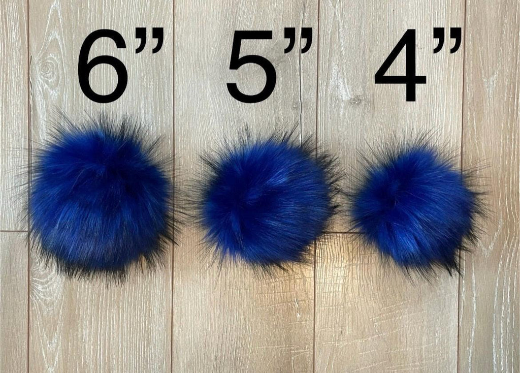 DIY Sapphire luxe wolf SQUARE Faux fur Pom Pom