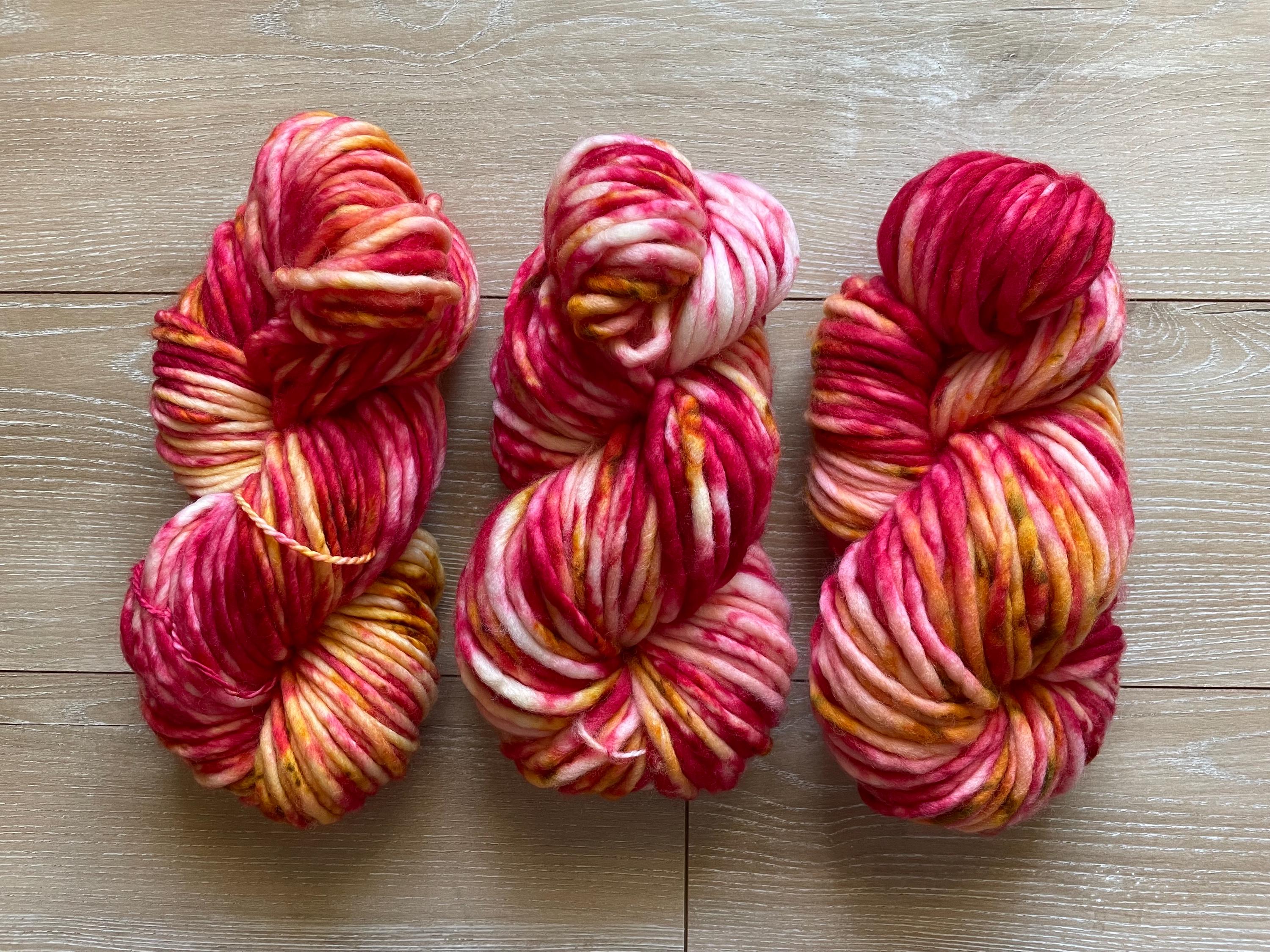 Poppy Hand dyed super bulky merino wool yarn