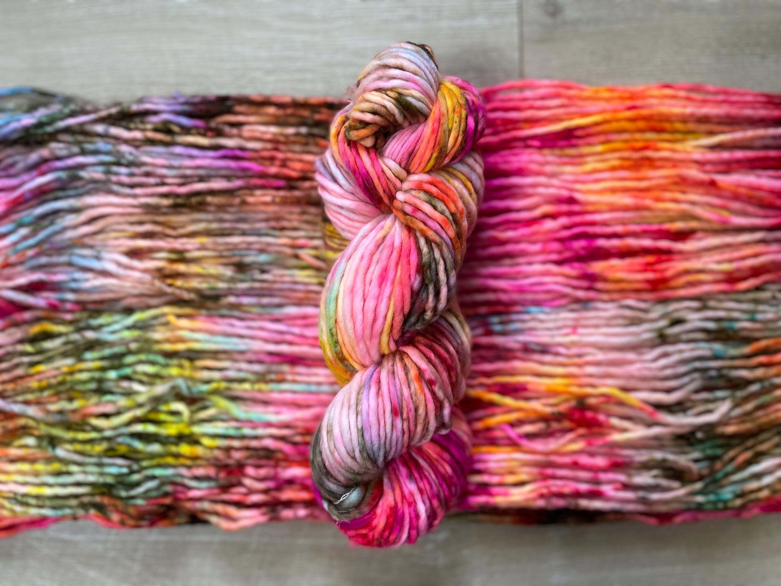 Disco bulky hand dyed bulky merino wool, 109 yard, 5 weight, speckled, semi solid, multicolor, indie dye, superwash