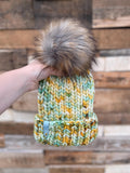 Summer skies multi color Knit luxury beanie