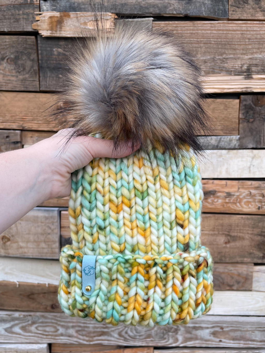 Summer skies multi color Knit luxury beanie