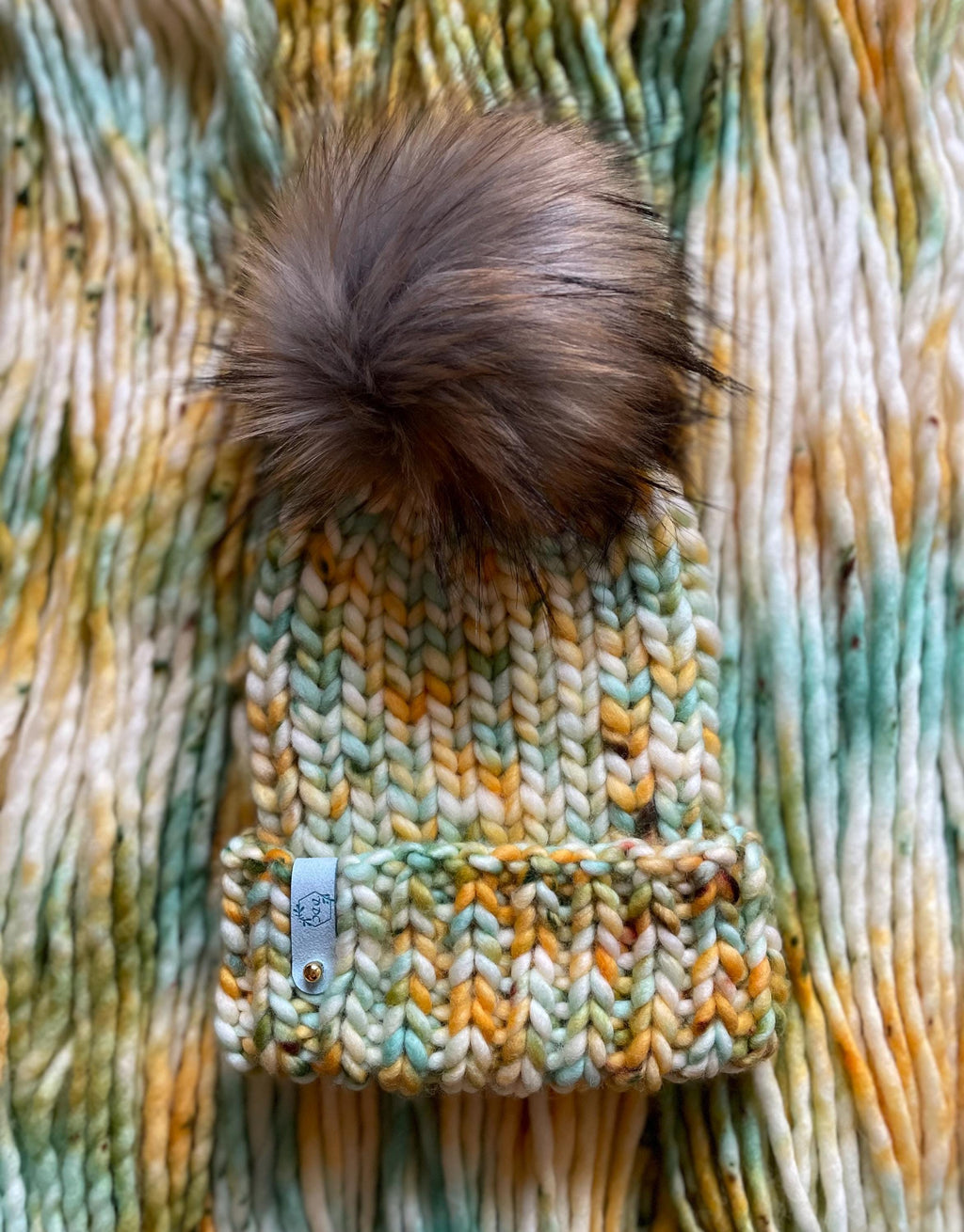 Summer skies multi color Knit luxury beanie