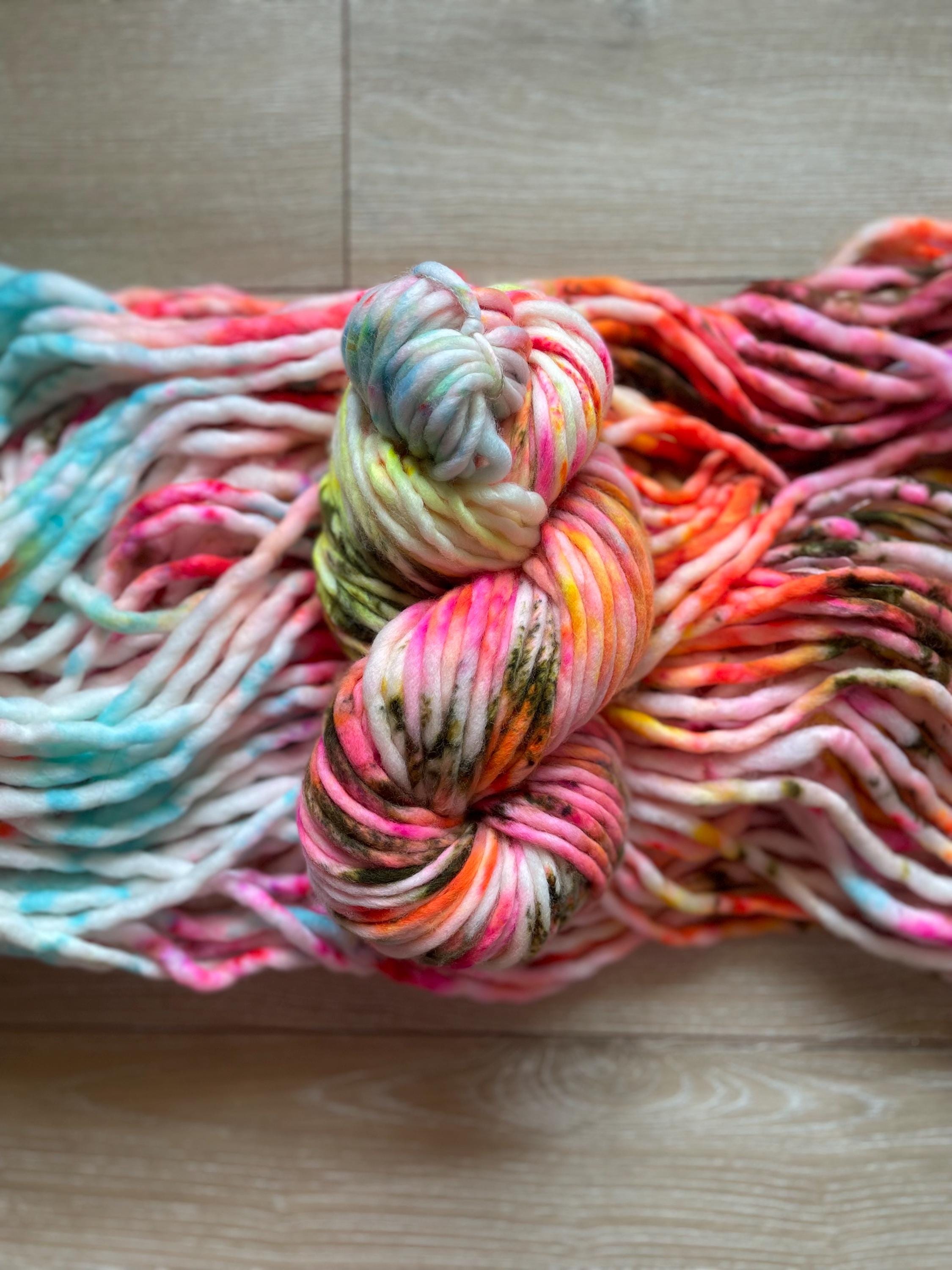 Cheer hand dyed super bulky merino wool yarn
