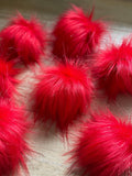 Red faux fur Pom Pom with tinsel