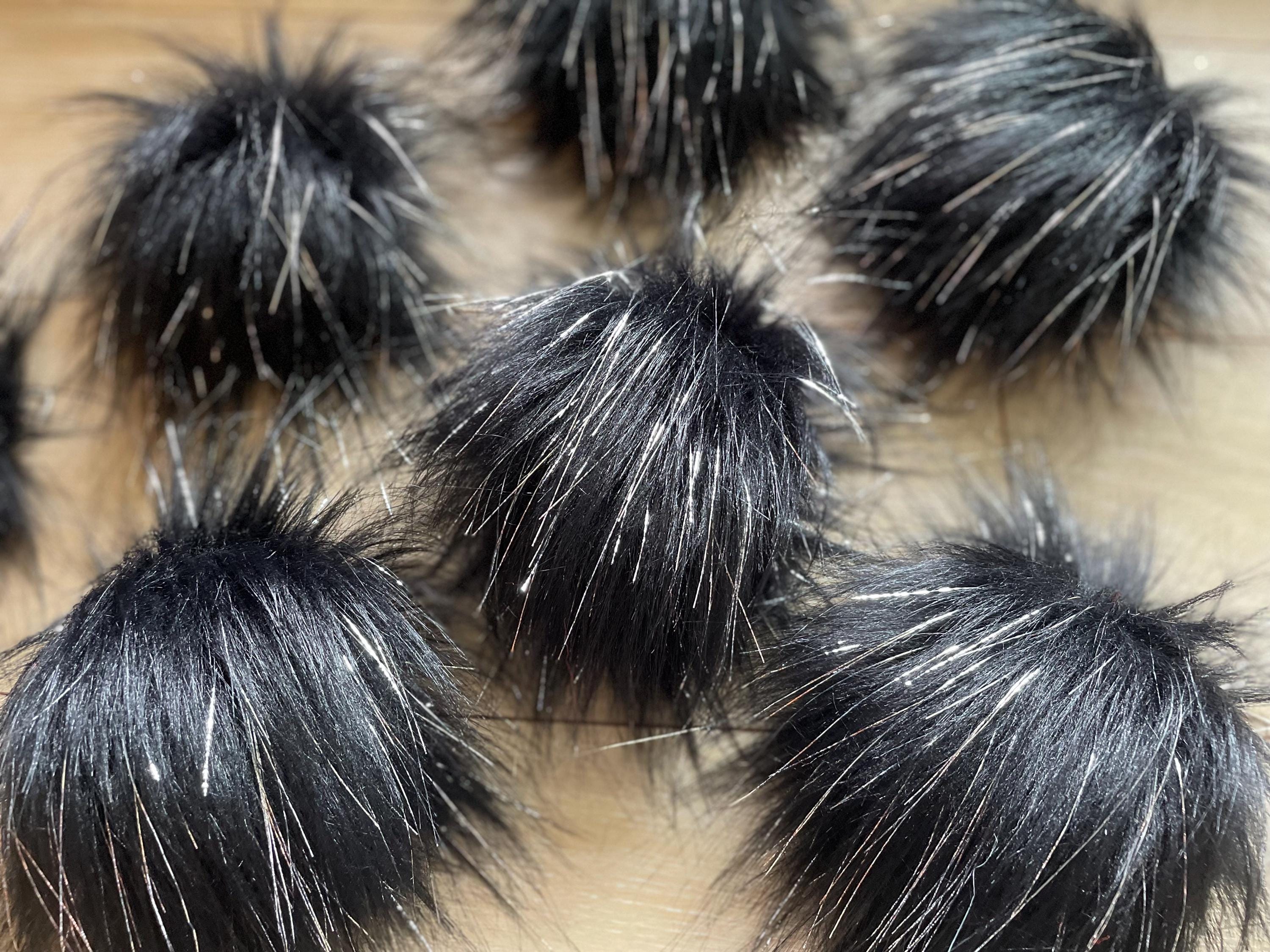 Black Pom Pom with tinsel