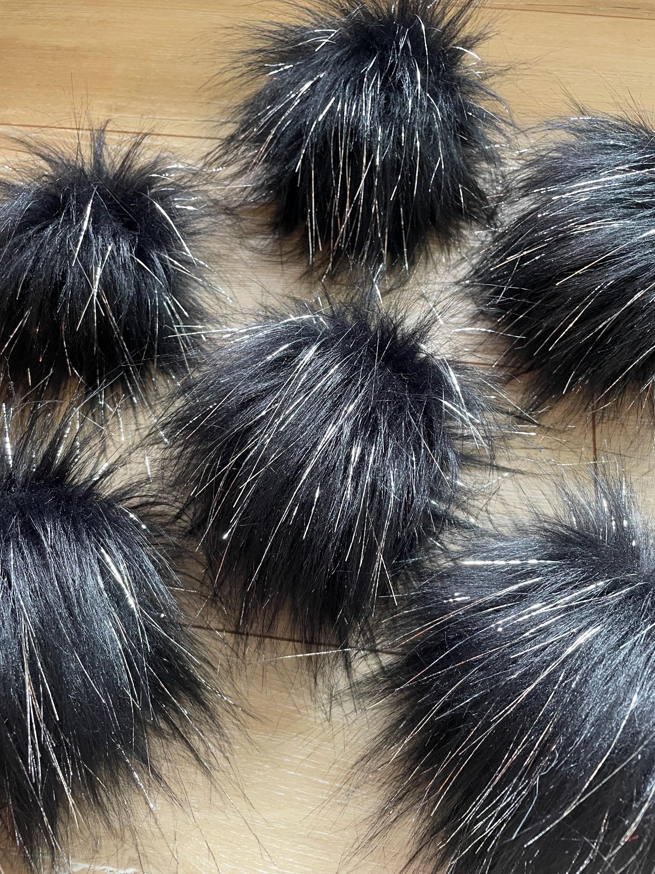 Black Pom Pom with tinsel