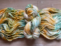 Summer skies Hand dyed super bulky merino wool, size 6 , 98 yards, natural, speckled, solid, multicolor, indie dye, superwash