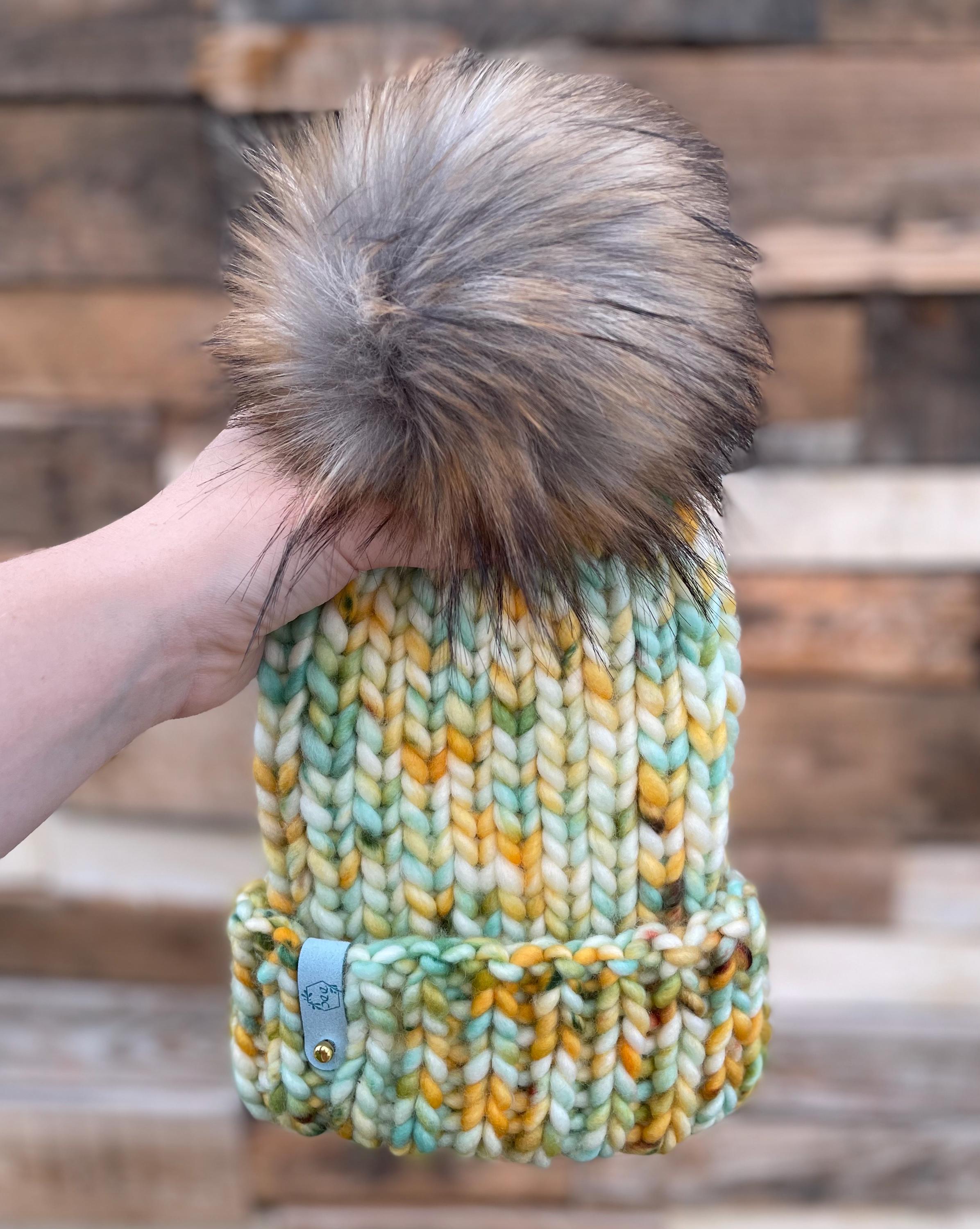 Summer skies multi color Knit luxury beanie