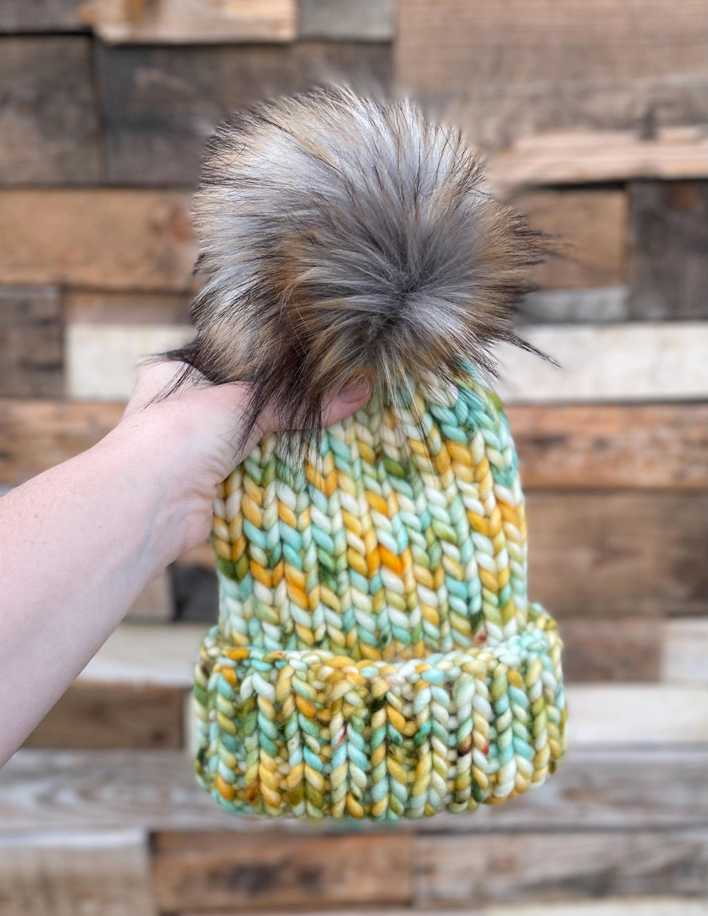 Summer skies multi color Knit luxury beanie