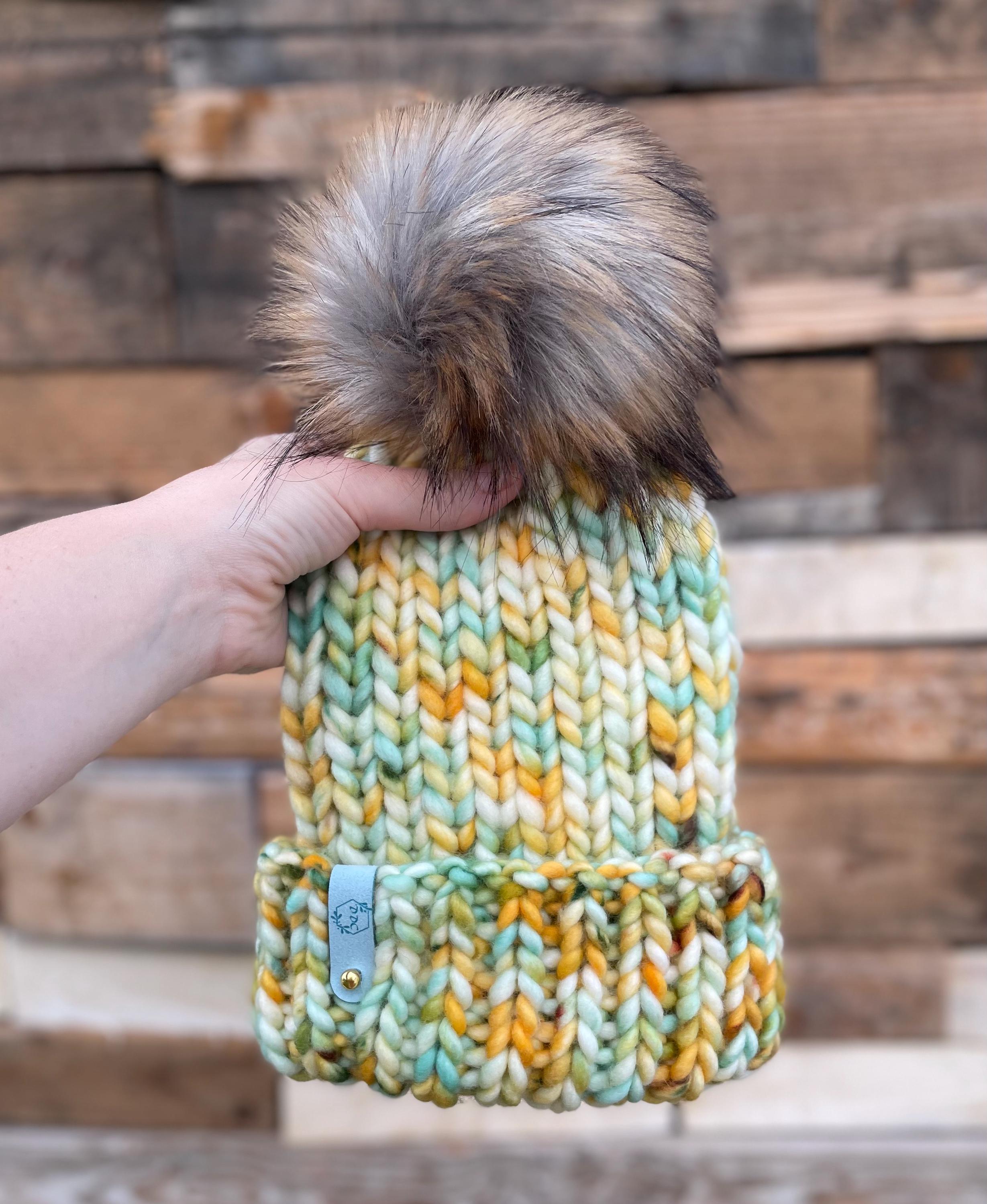 Summer skies multi color Knit luxury beanie