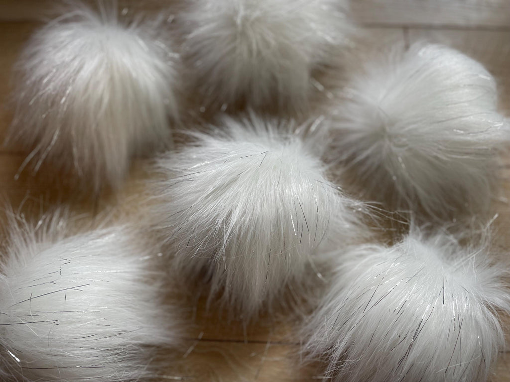 White Pom Pom with tinsel