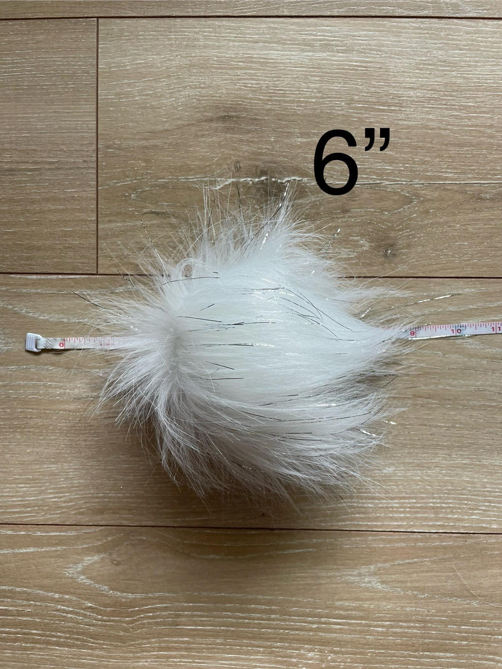 White Pom Pom with tinsel