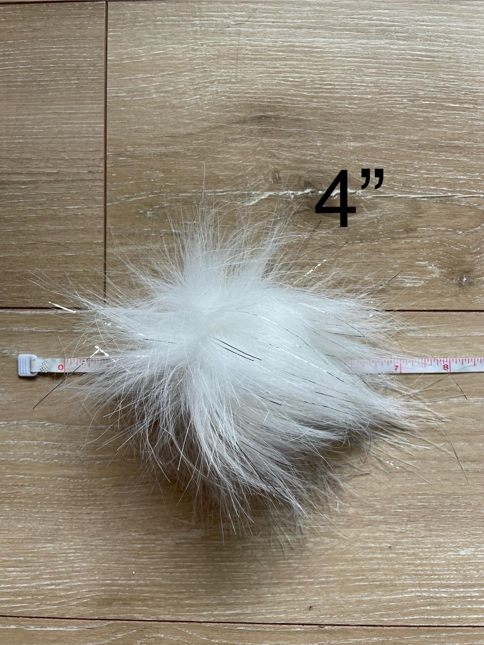 White Pom Pom with tinsel