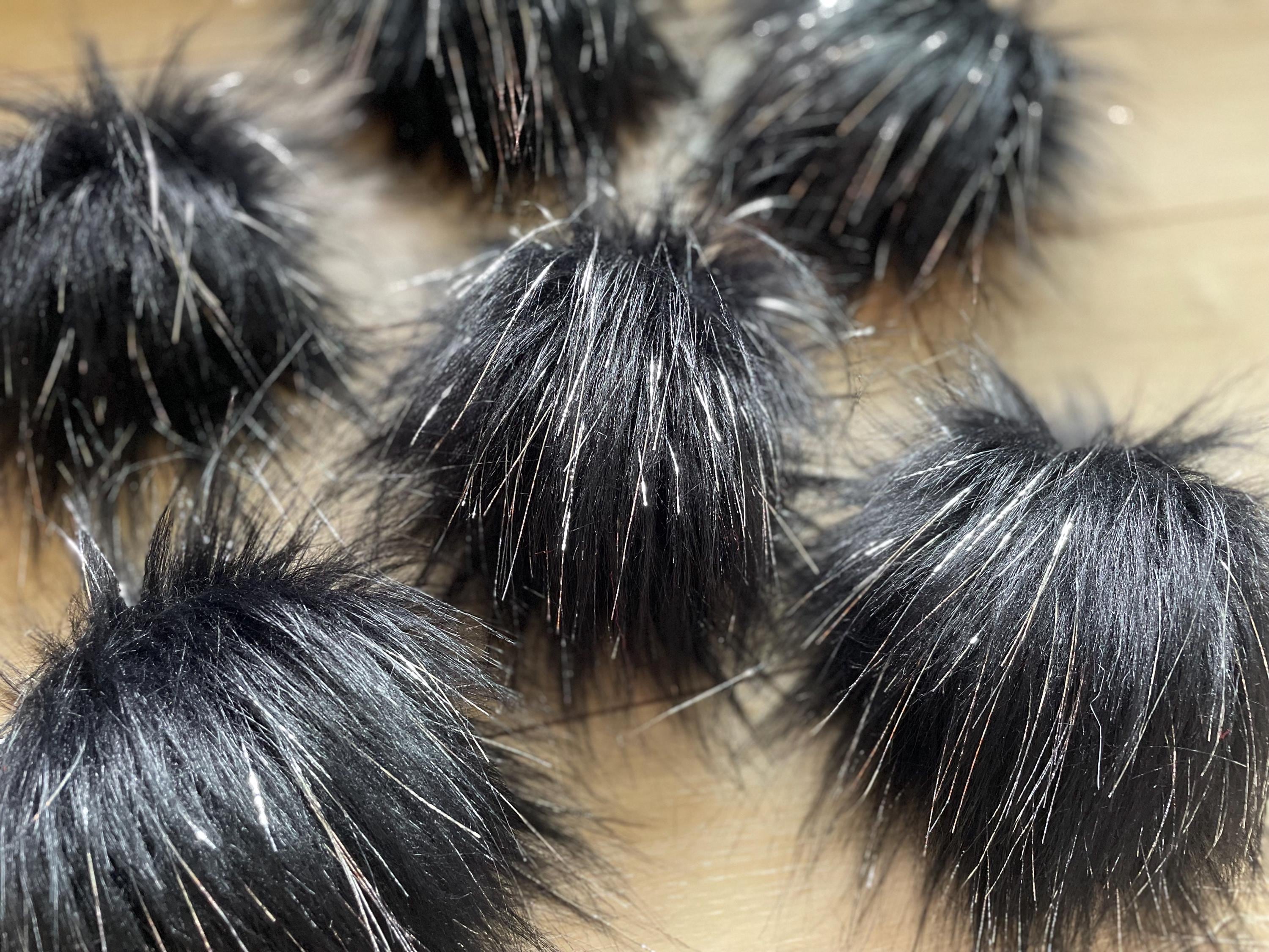 Black Pom Pom with tinsel