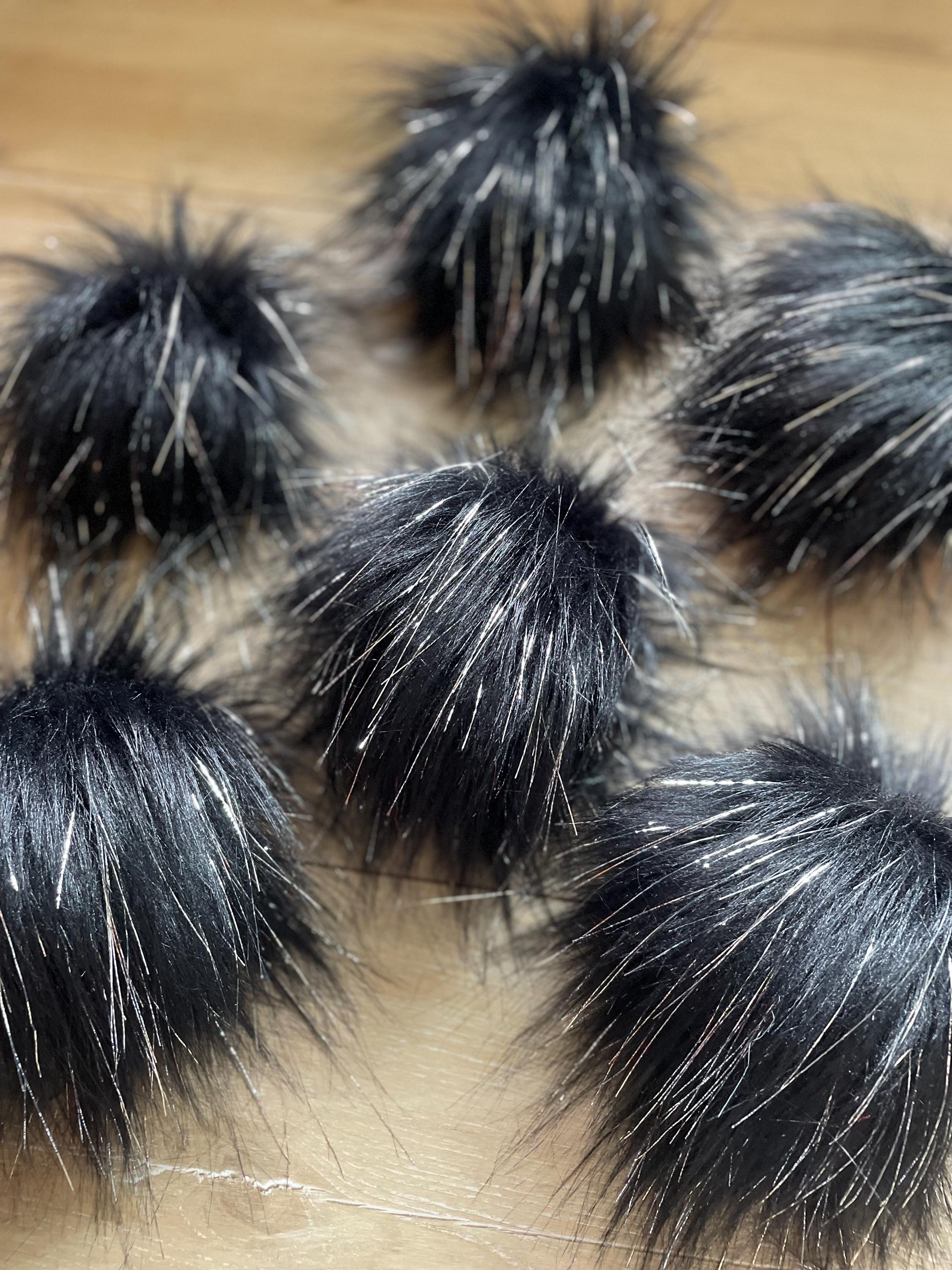 Black Pom Pom with tinsel