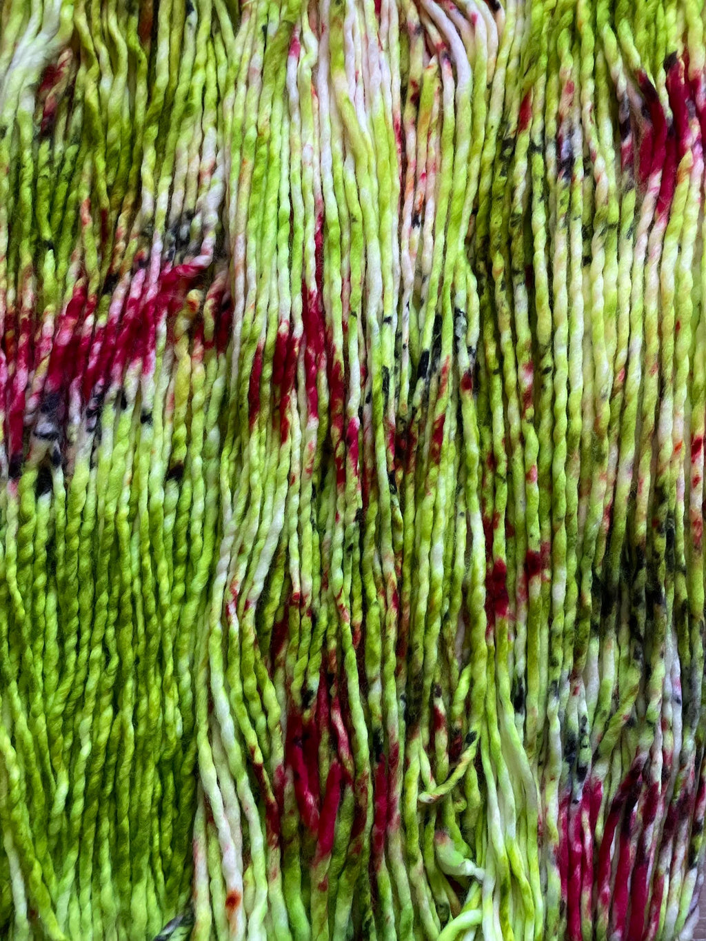 Sleigh bells Hand dyed super bulky merino wool, size 6, 98 yards, natural green red gold pink black, solid, multicolor, indie dye, superwash