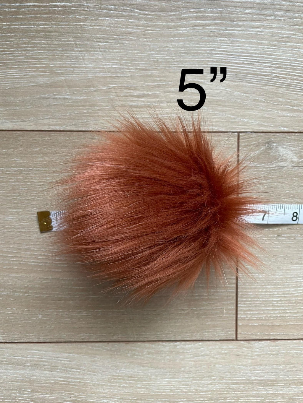 Rust Faux fur Pom Pom