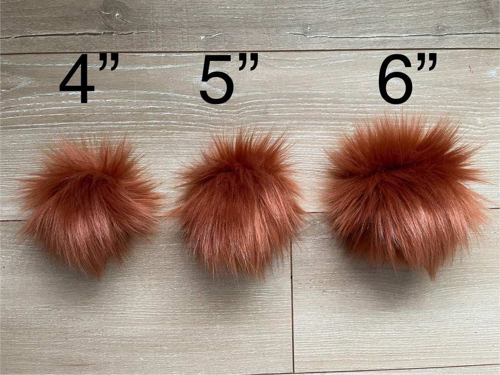 Rust Faux fur Pom Pom