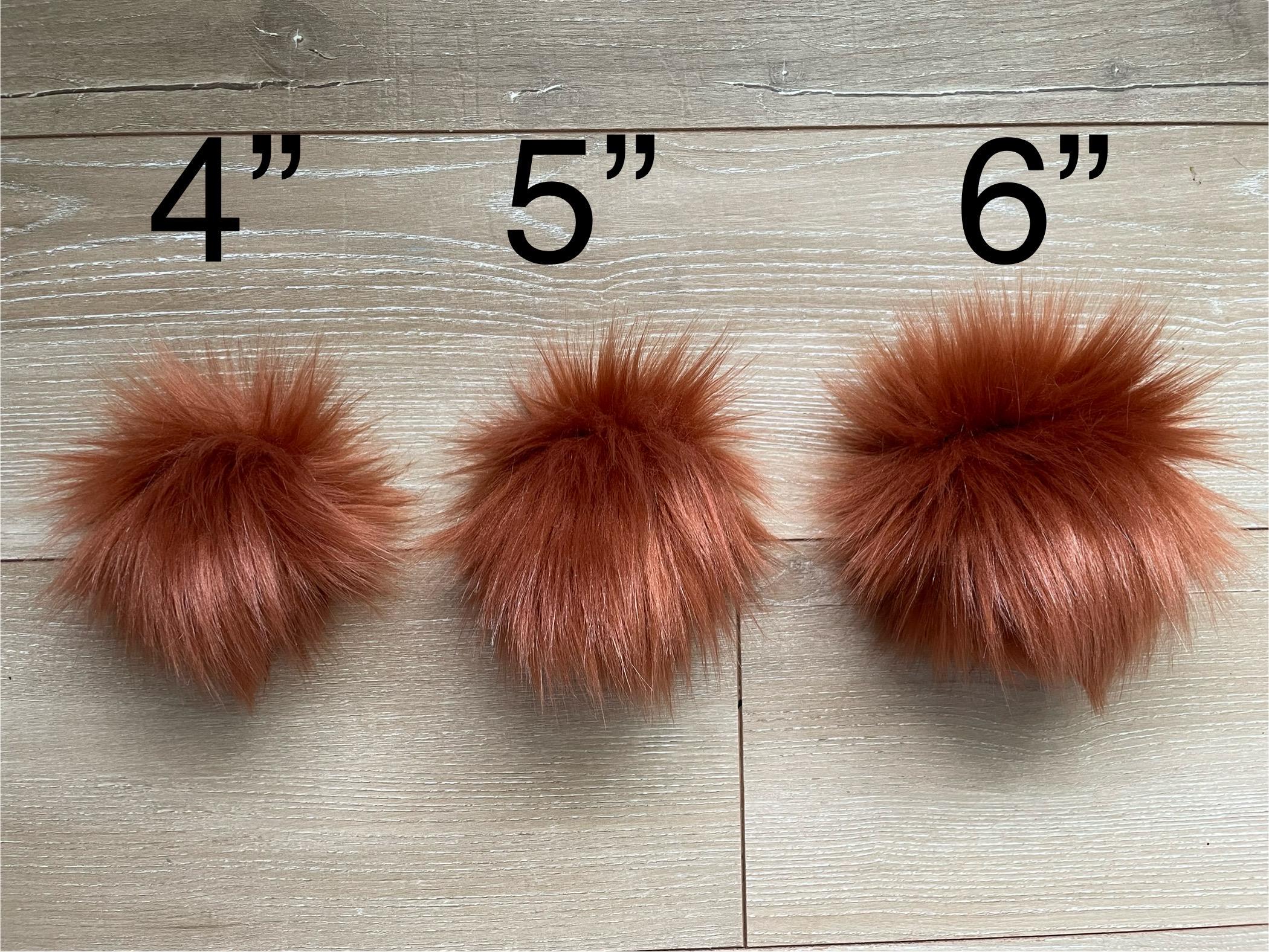 Rust Faux fur Pom Pom