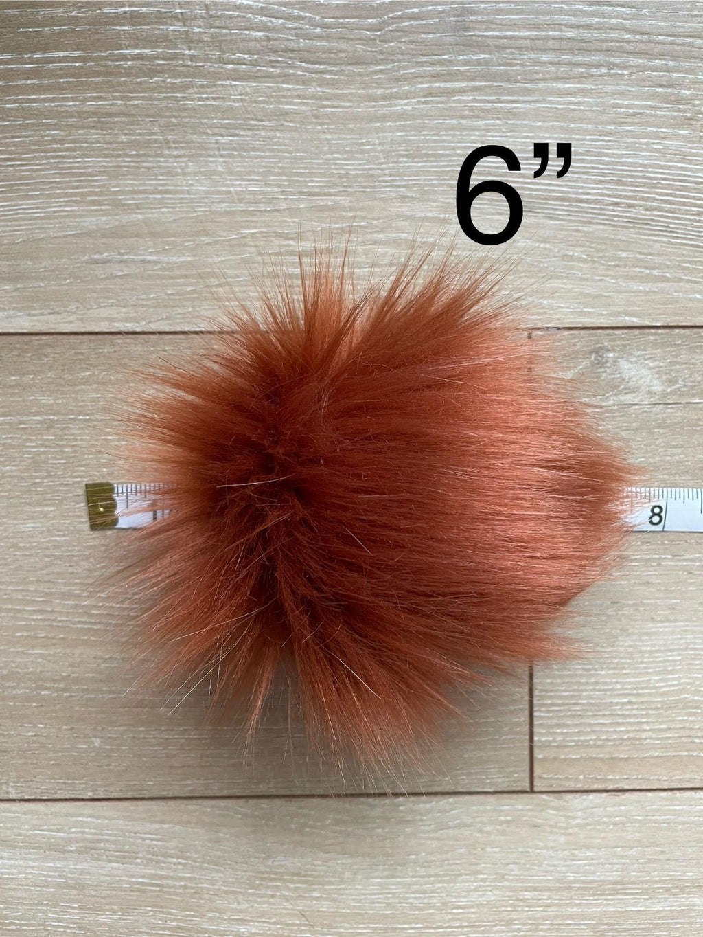 Rust Faux fur Pom Pom
