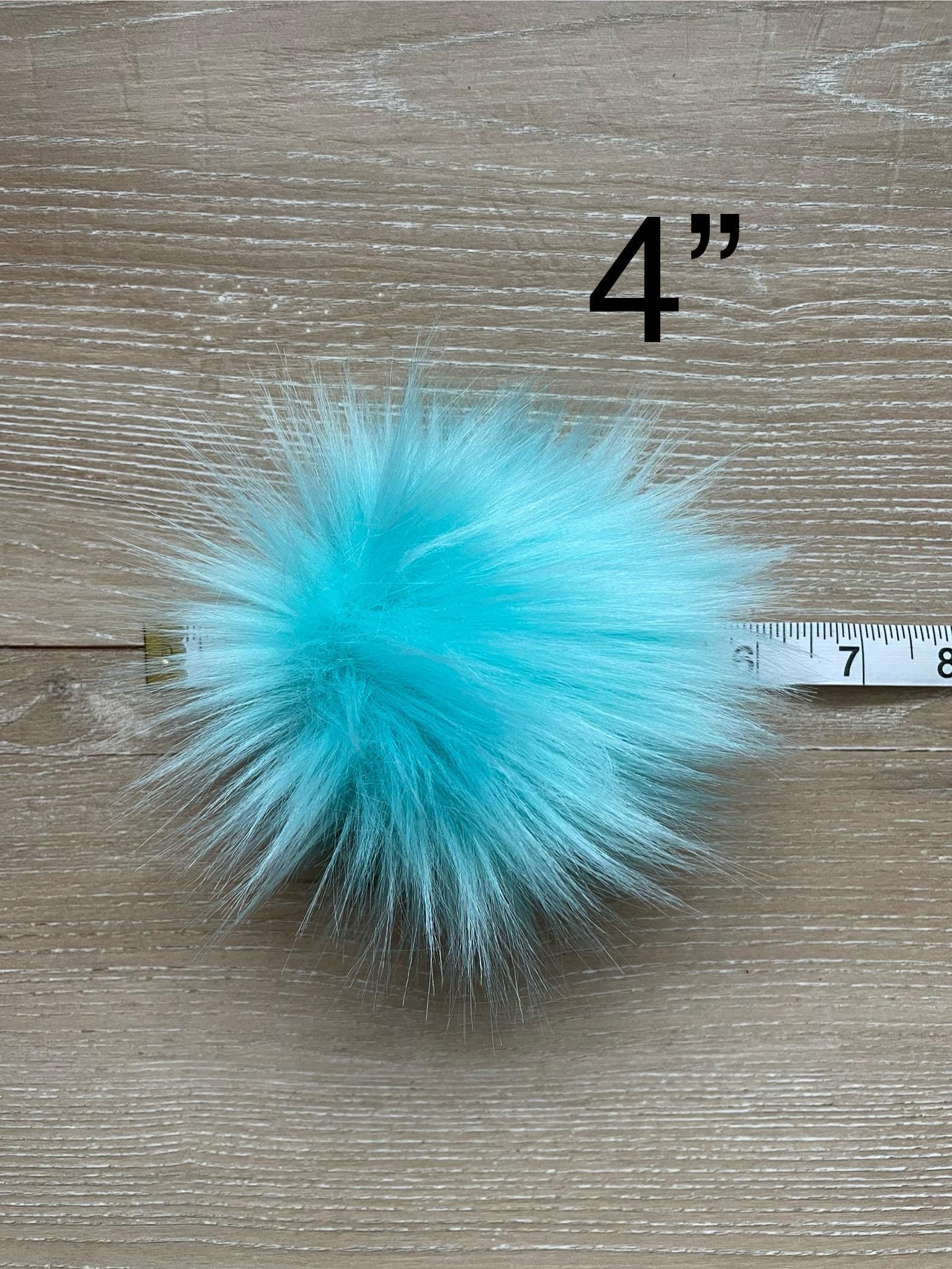 Aqua Faux fur Pom Pom