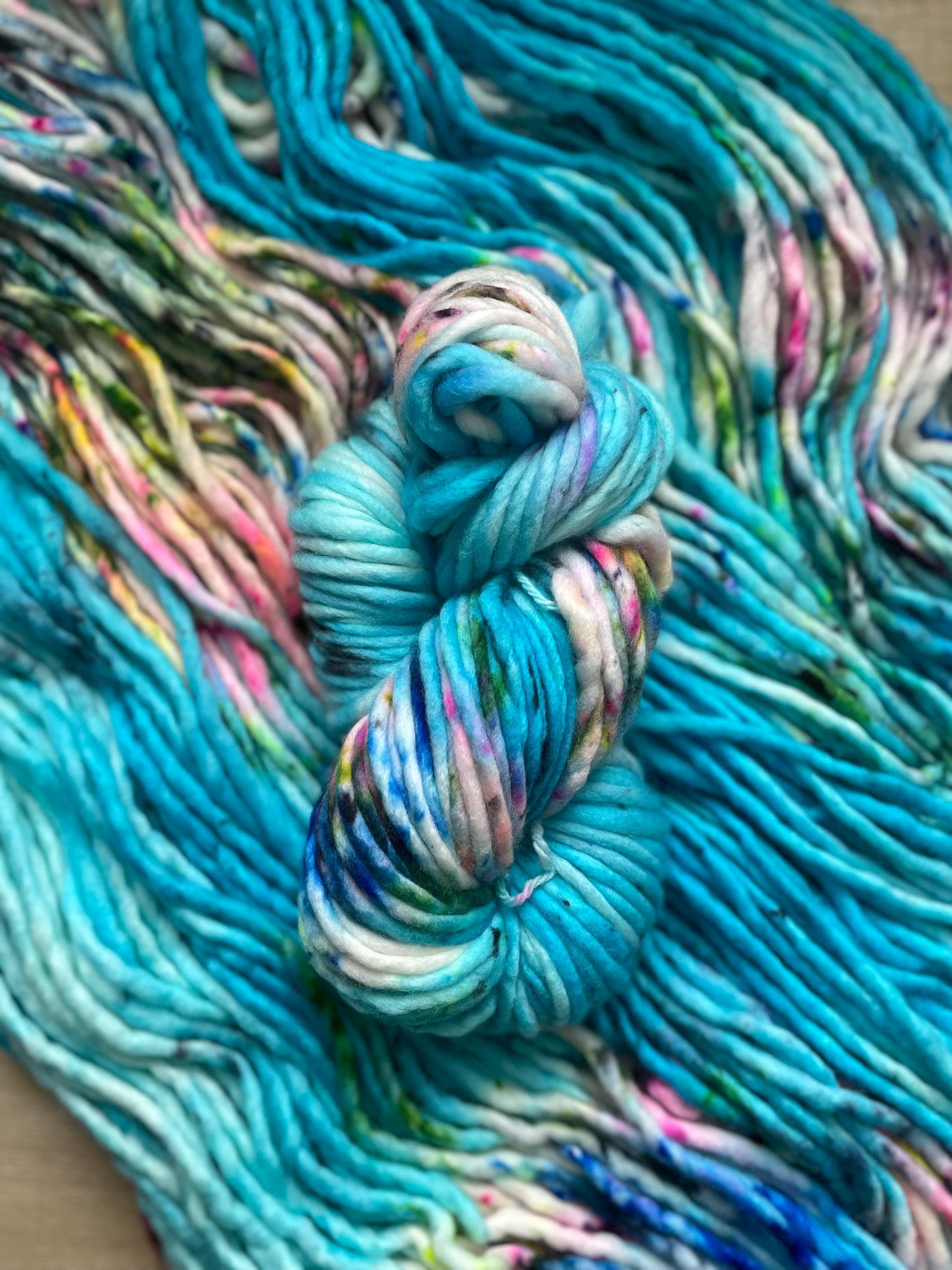 Jellybeans hand dyed super bulky merino wool yarn
