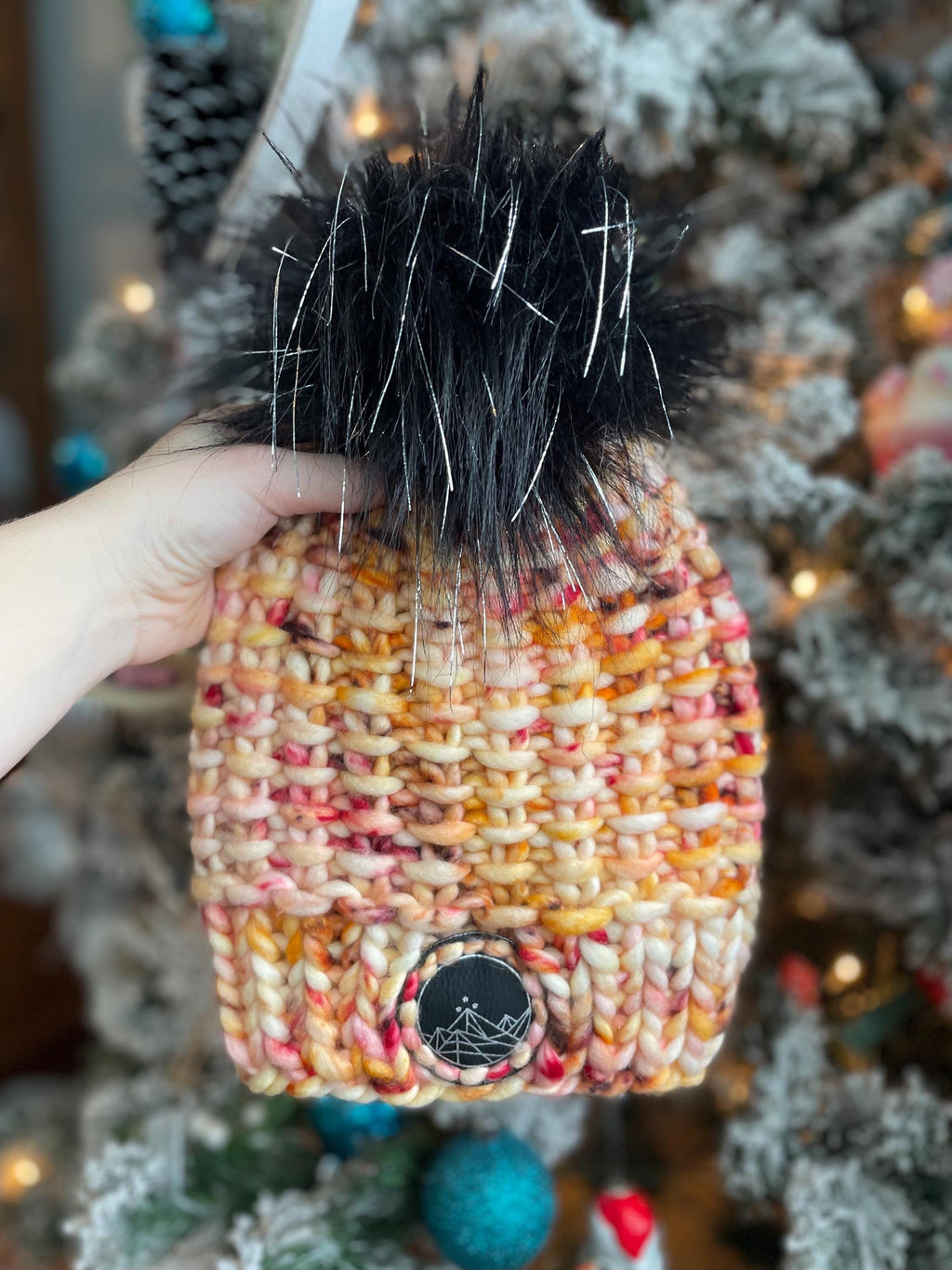 Red blonde multi color Knit luxury beanie