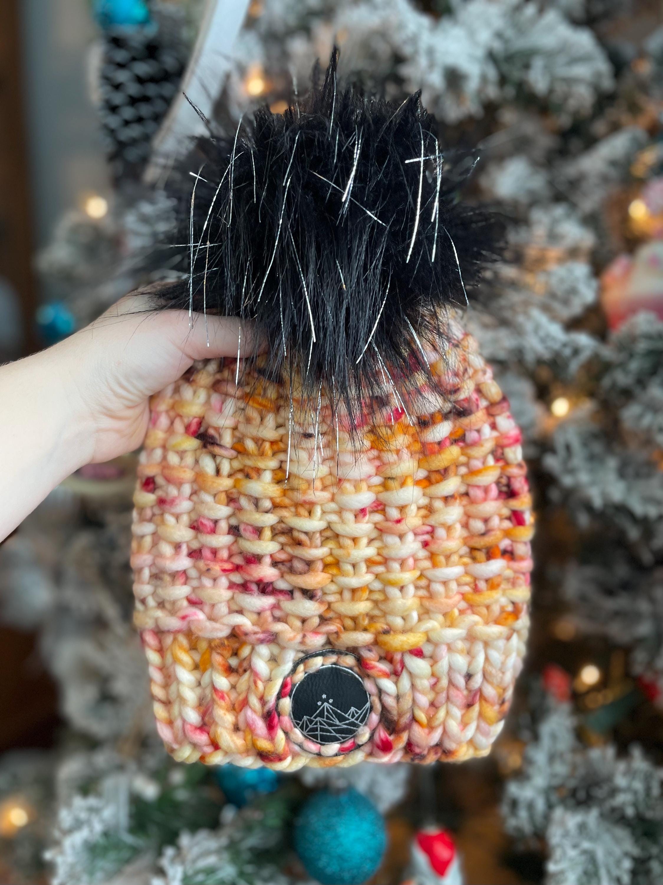 Red blonde multi color Knit luxury beanie