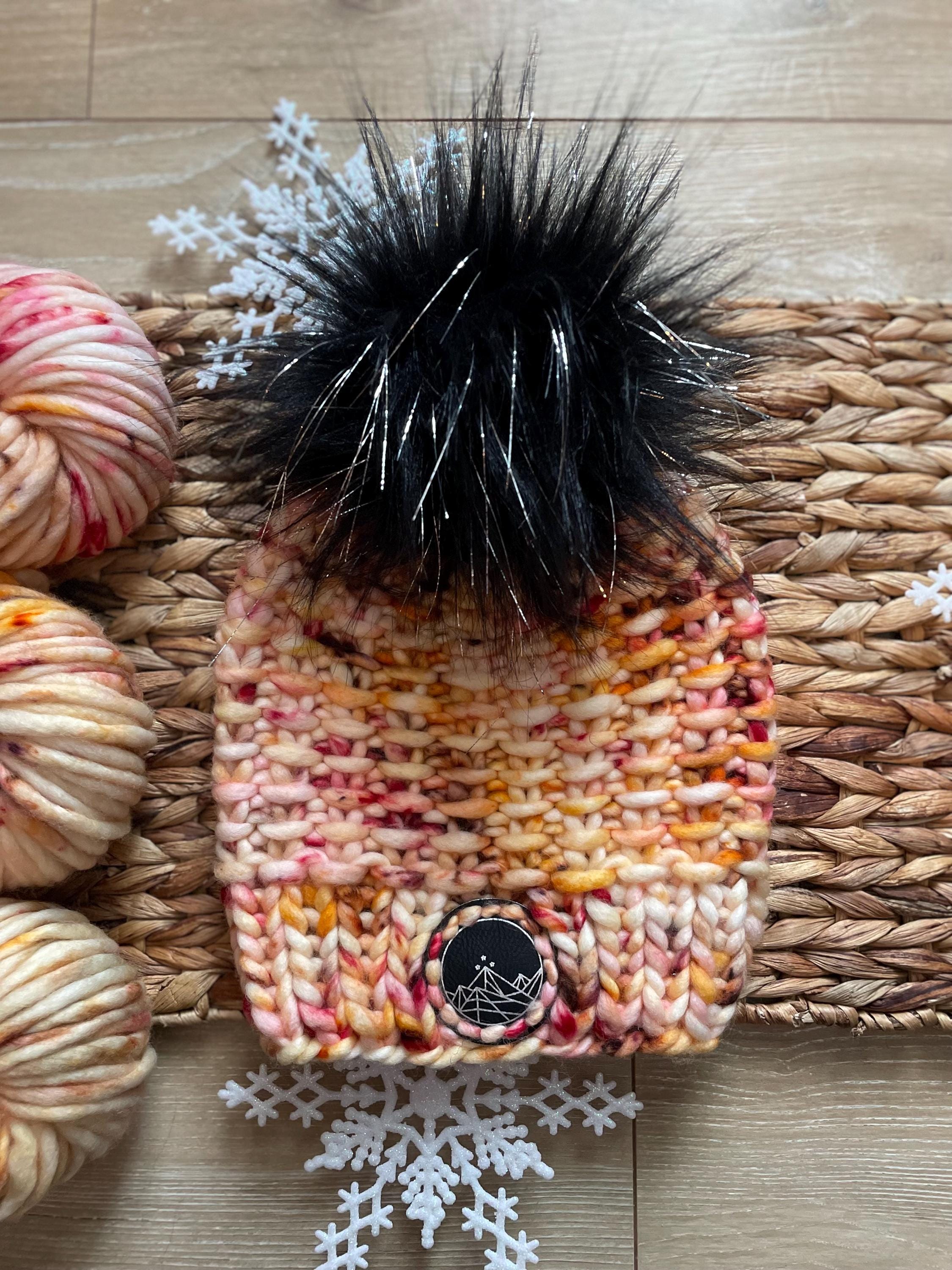 Red blonde multi color Knit luxury beanie