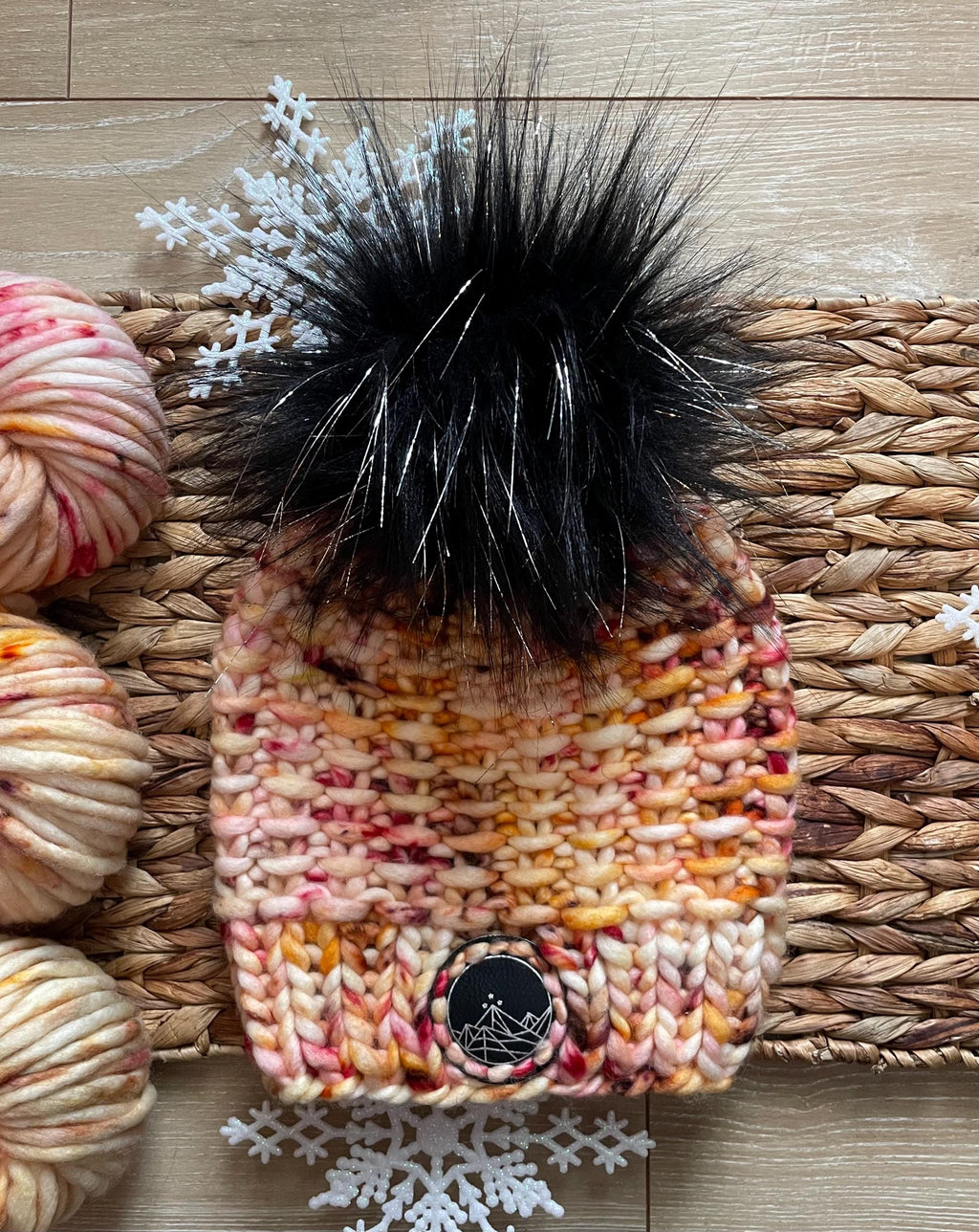 Red blonde multi color Knit luxury beanie