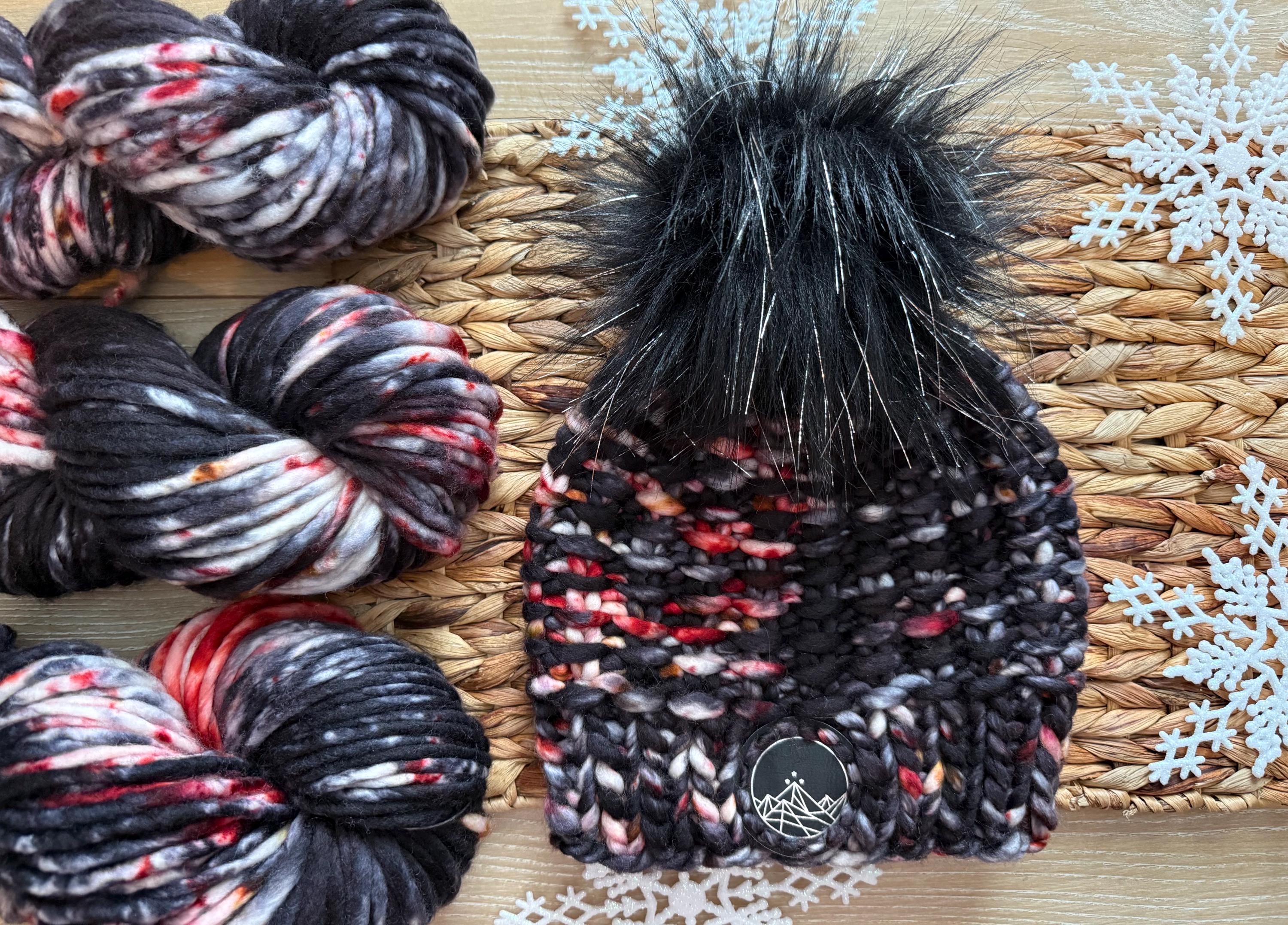 Black red gold multi color Knit luxury beanie