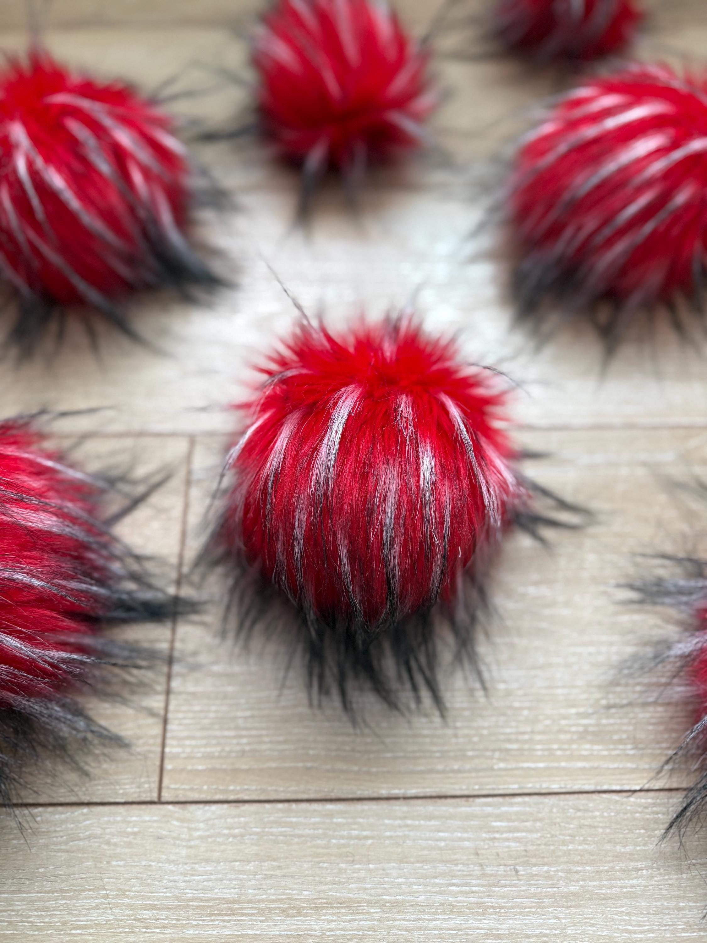 Ladybug luxe faux fur Pom Pom