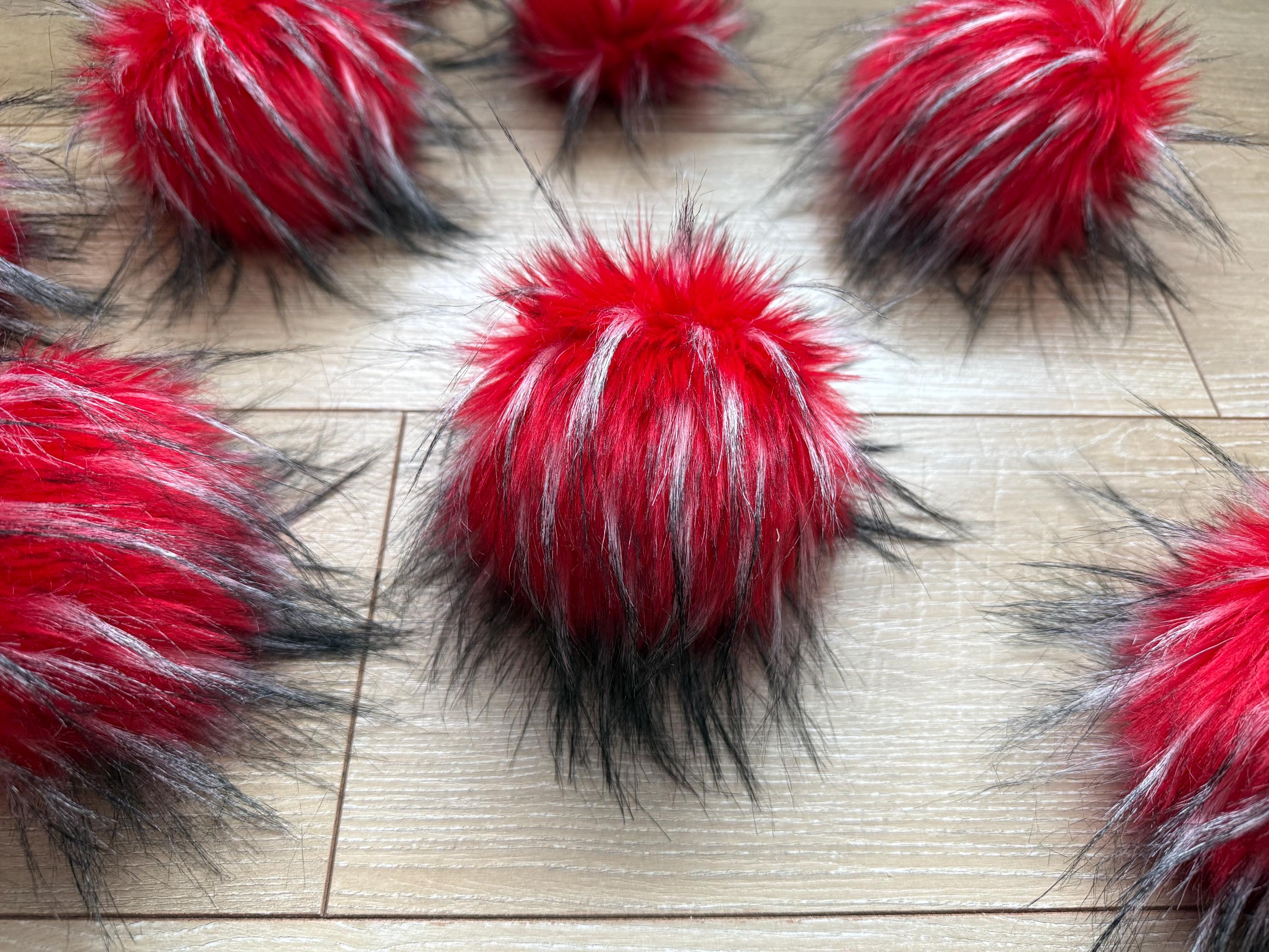 Ladybug luxe faux fur Pom Pom