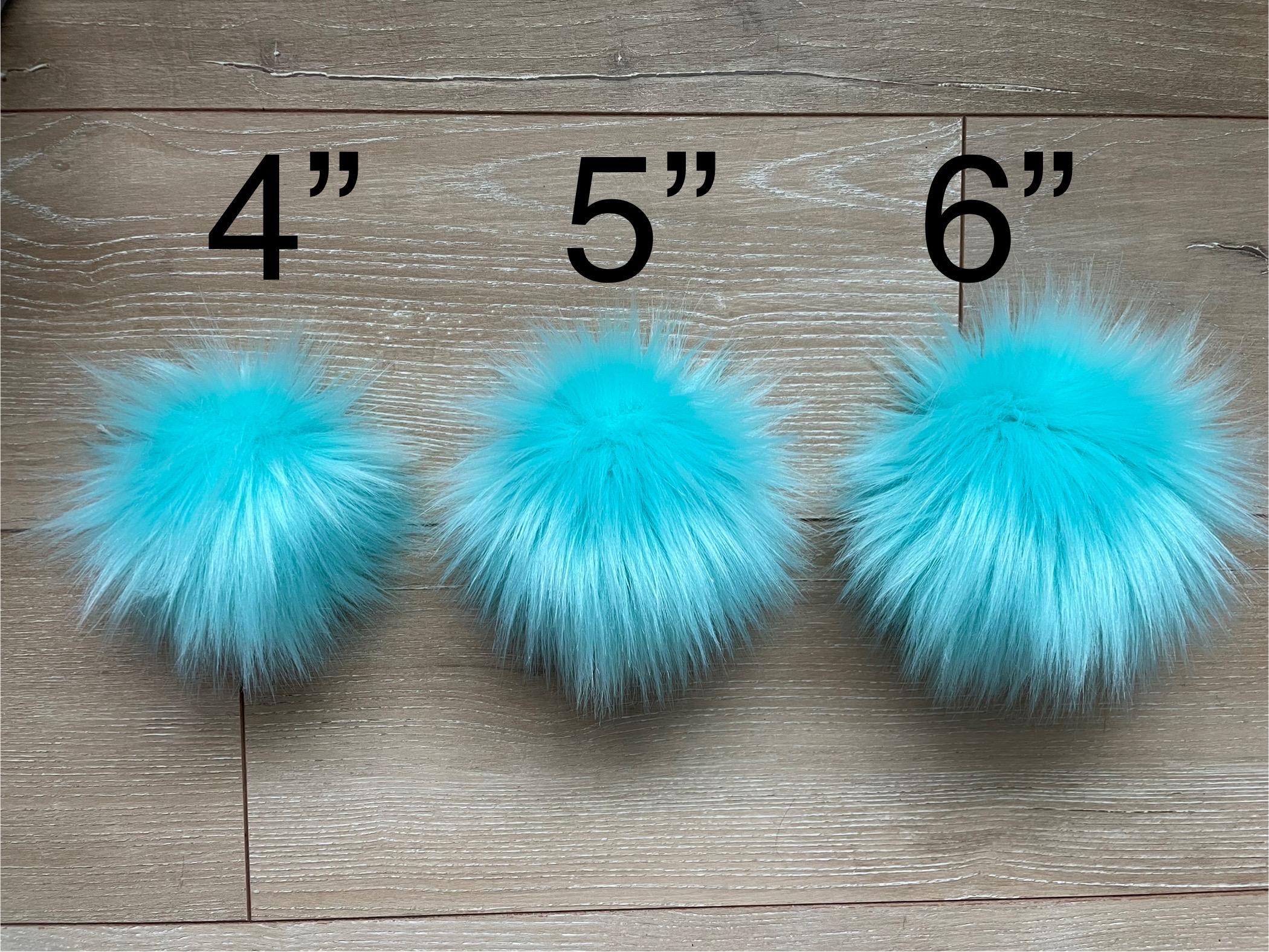 Aqua Faux fur Pom Pom