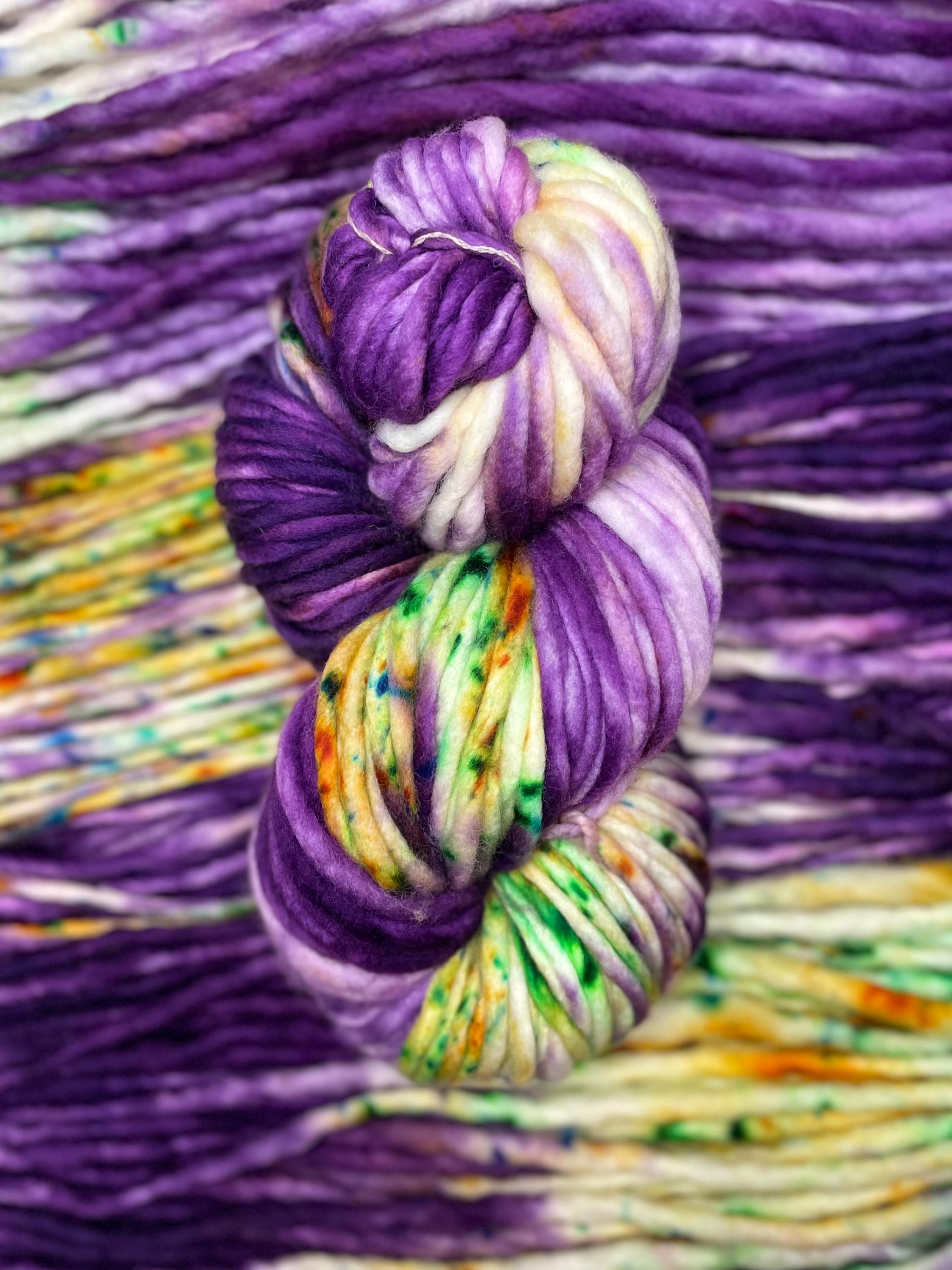 Gemstones Hand dyed super bulky merino wool yarn