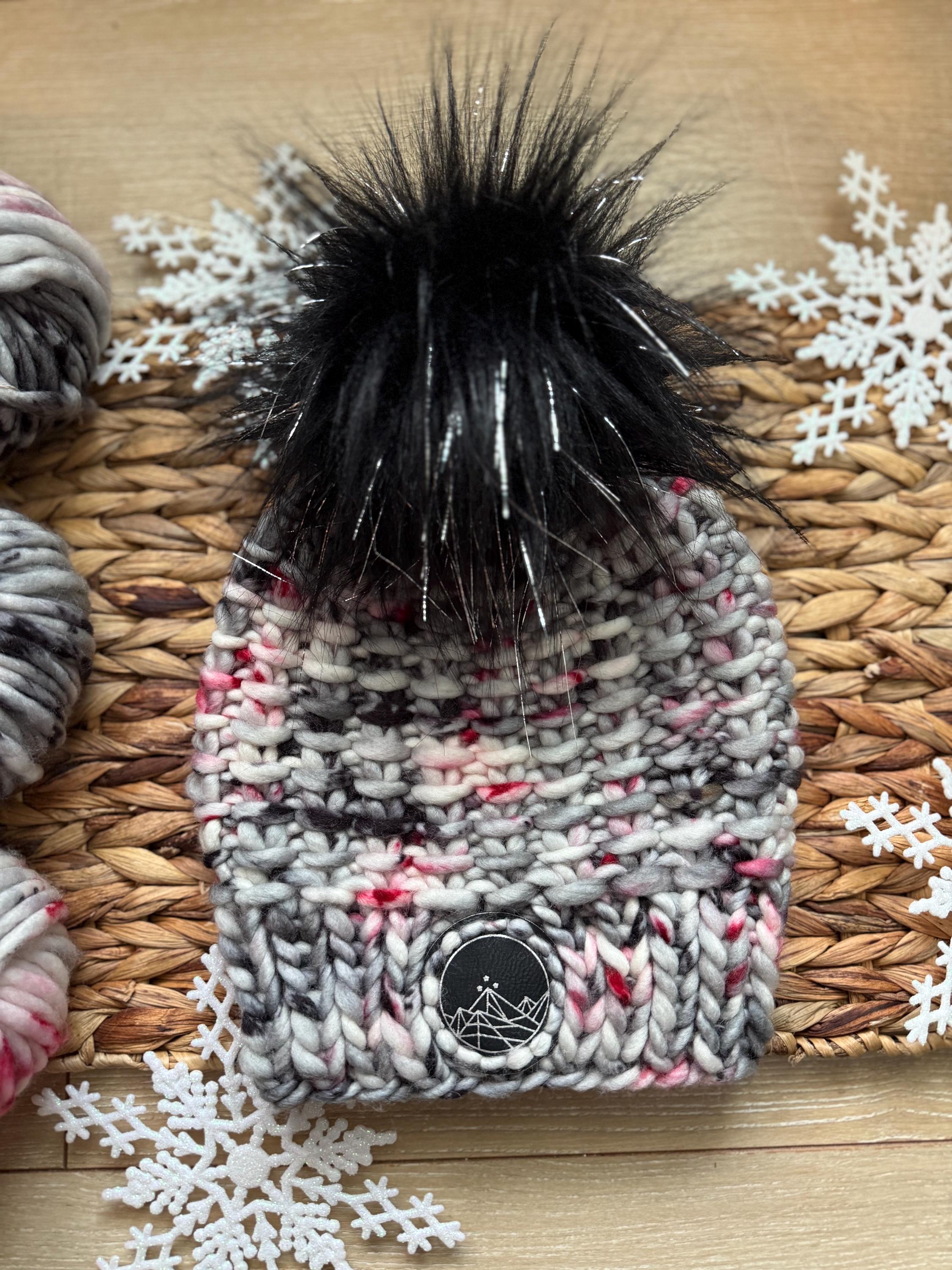 Red grey black multi color Knit luxury beanie