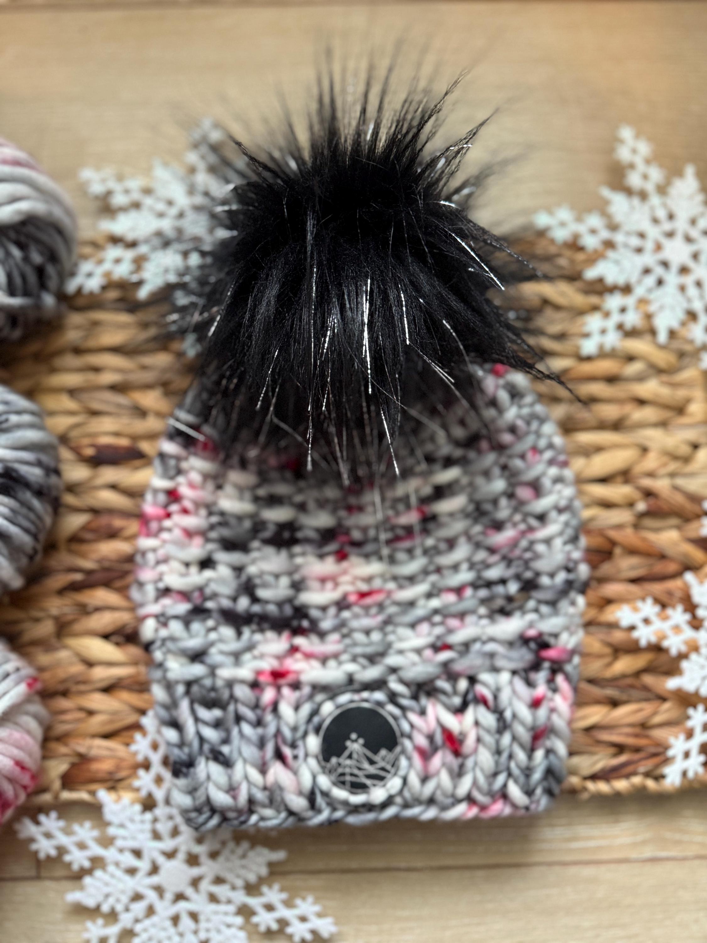 Red grey black multi color Knit luxury beanie