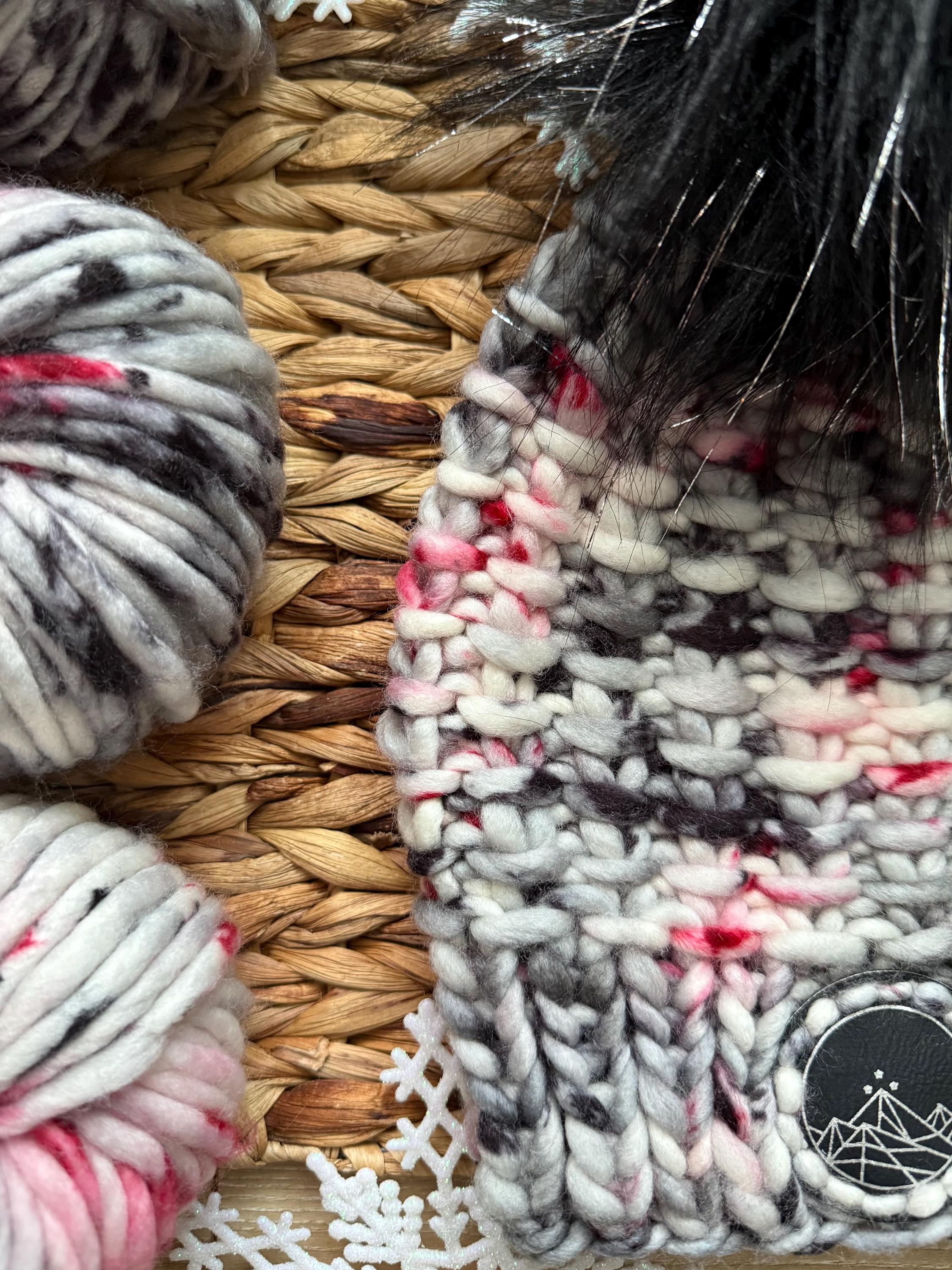 Red grey black multi color Knit luxury beanie