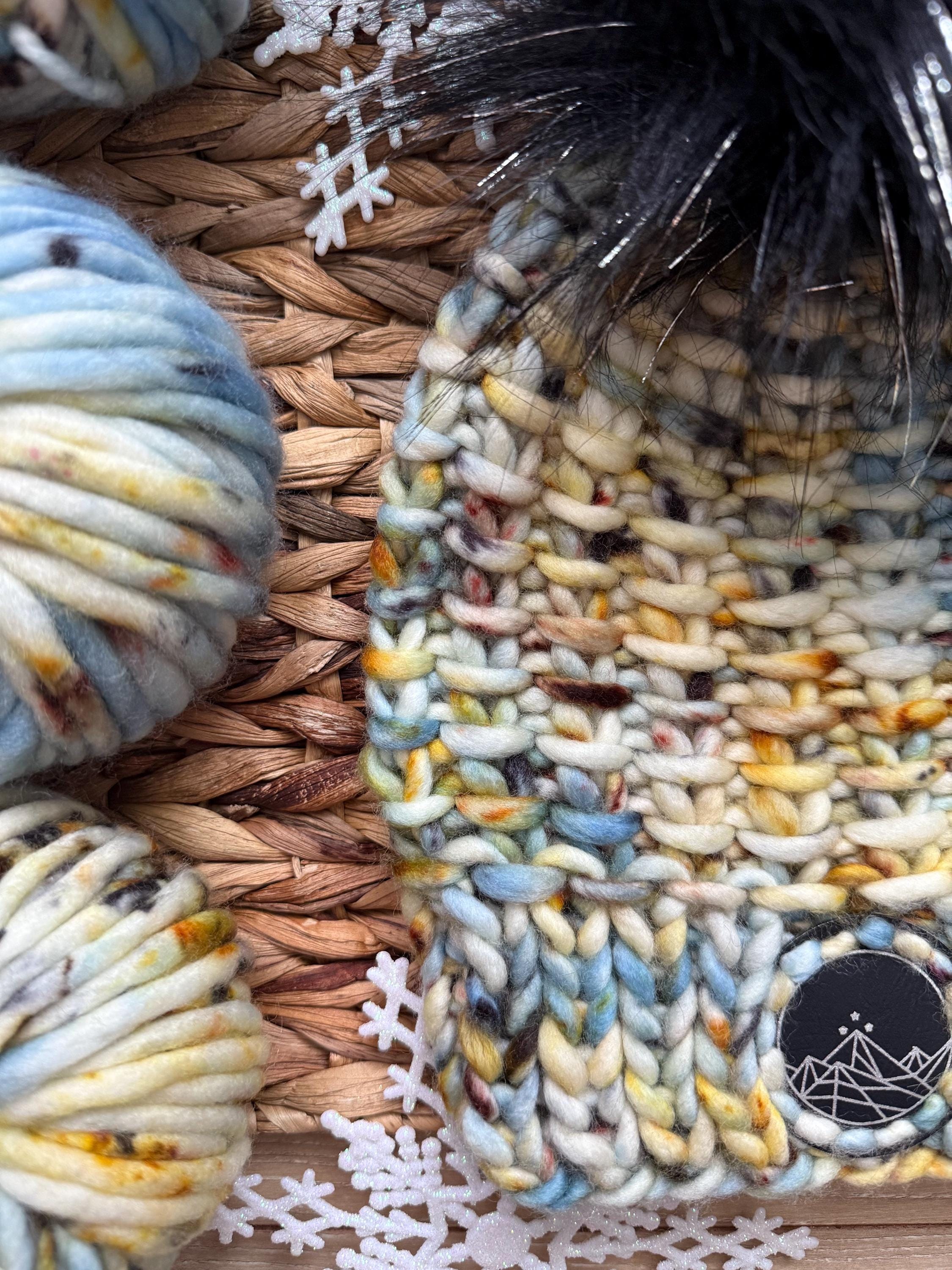 Blue gold black multi color Knit luxury beanie